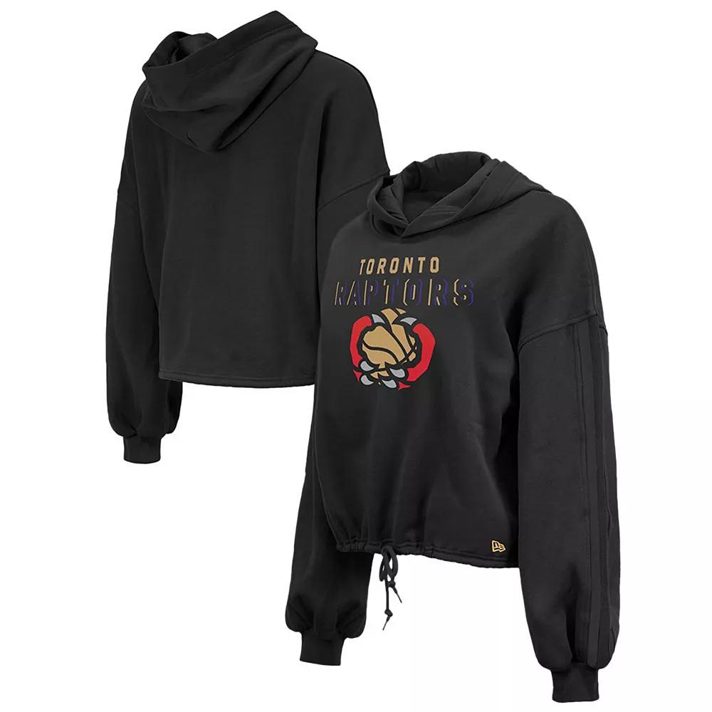 Women's New Era Black Toronto Raptors 2024/25 City Edition Cropped Pullover Hoodie,  Product Image