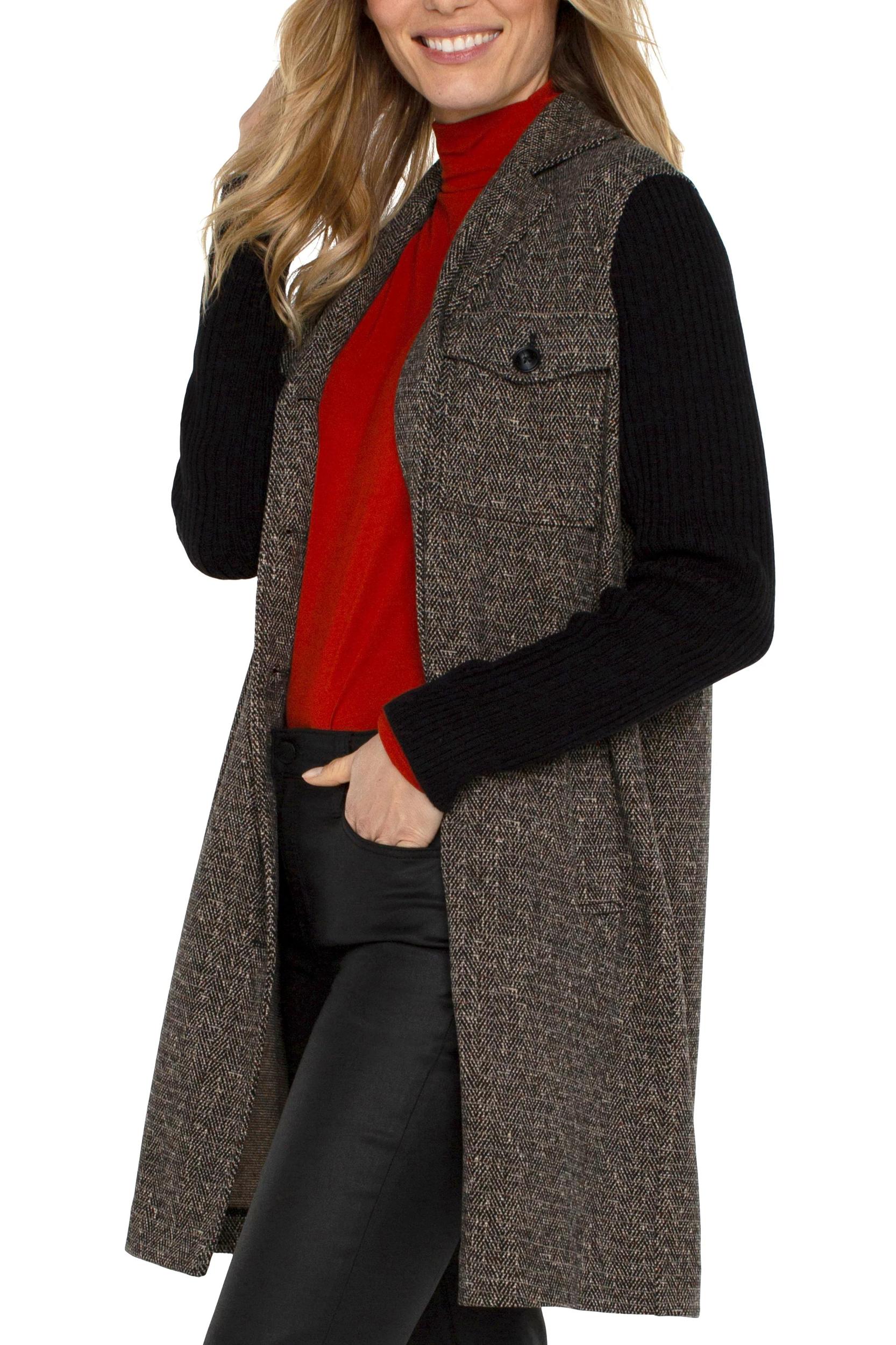 Coatigan with Sweater Sleeves Product Image