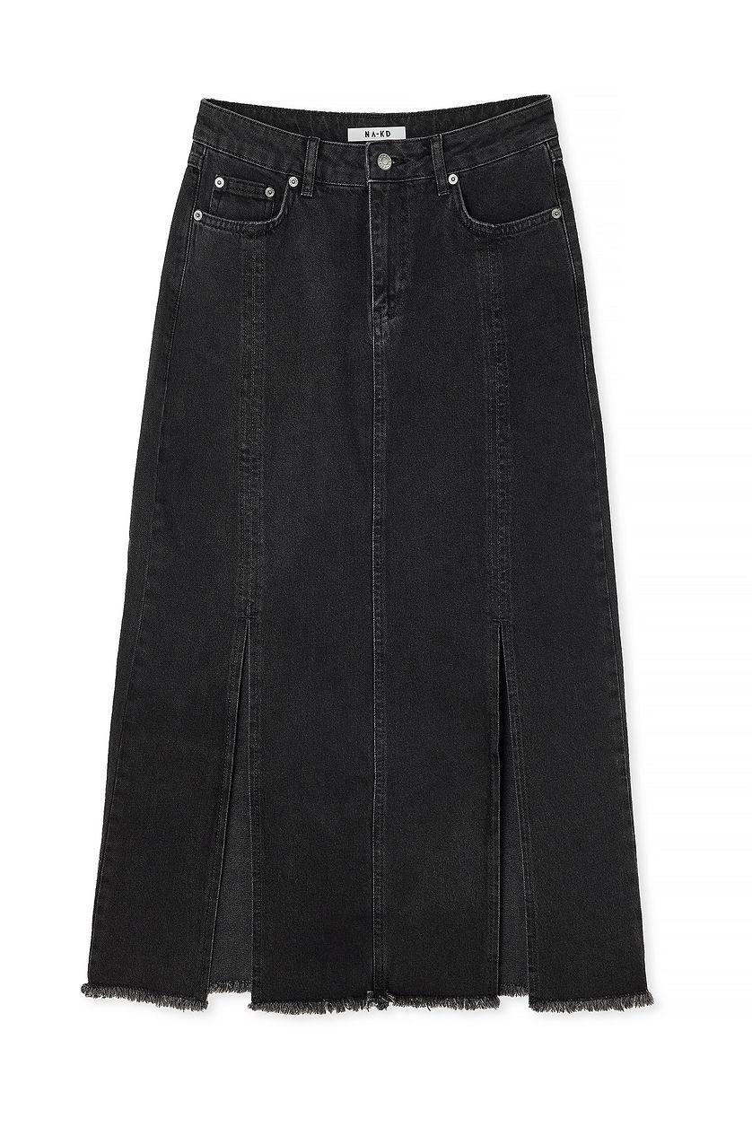 Slit Detail Denim Skirt Product Image