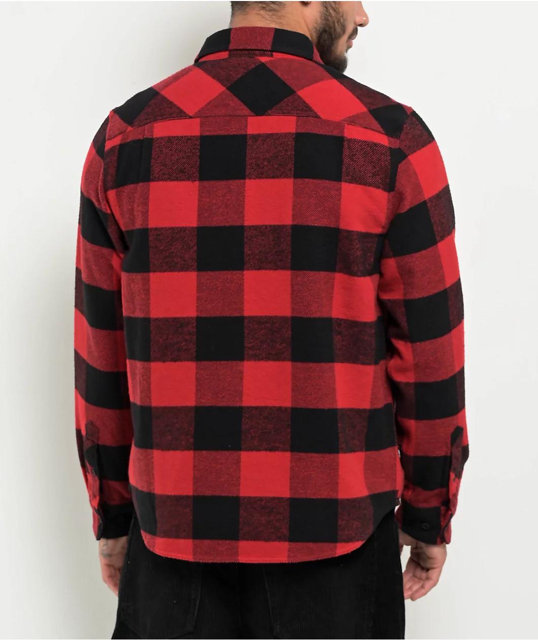 Dravus Essential Red and Black Flannel Shirt Product Image