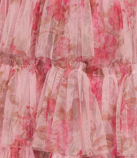 B. Darlin Floral Print Strapless Pleated Ruffle Dress Product Image