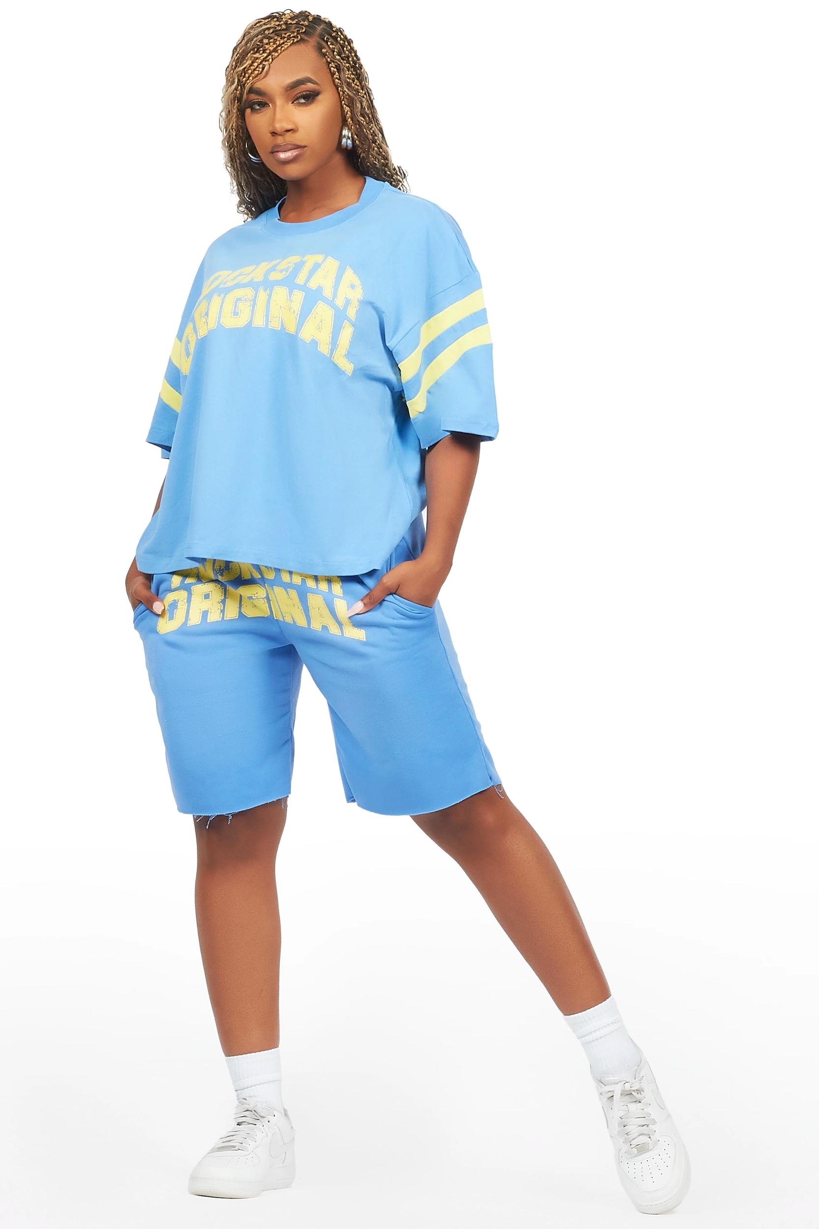 Chikata Blue T-Shirt Short Set Female Product Image