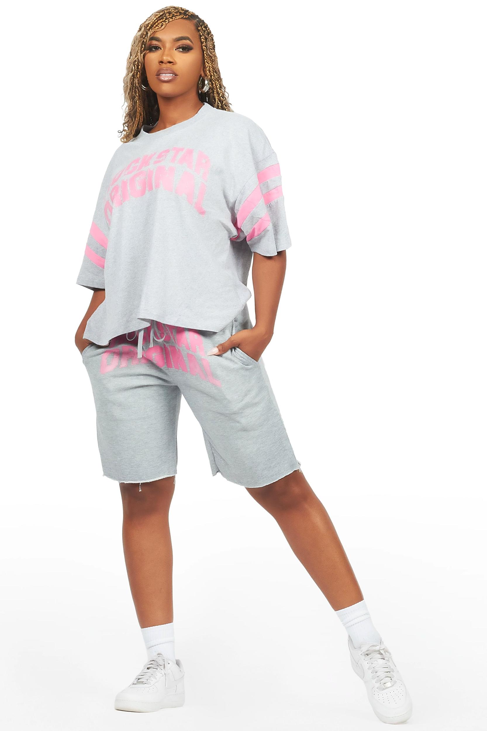 Chikata Heather Grey T-Shirt Short Set Female Product Image