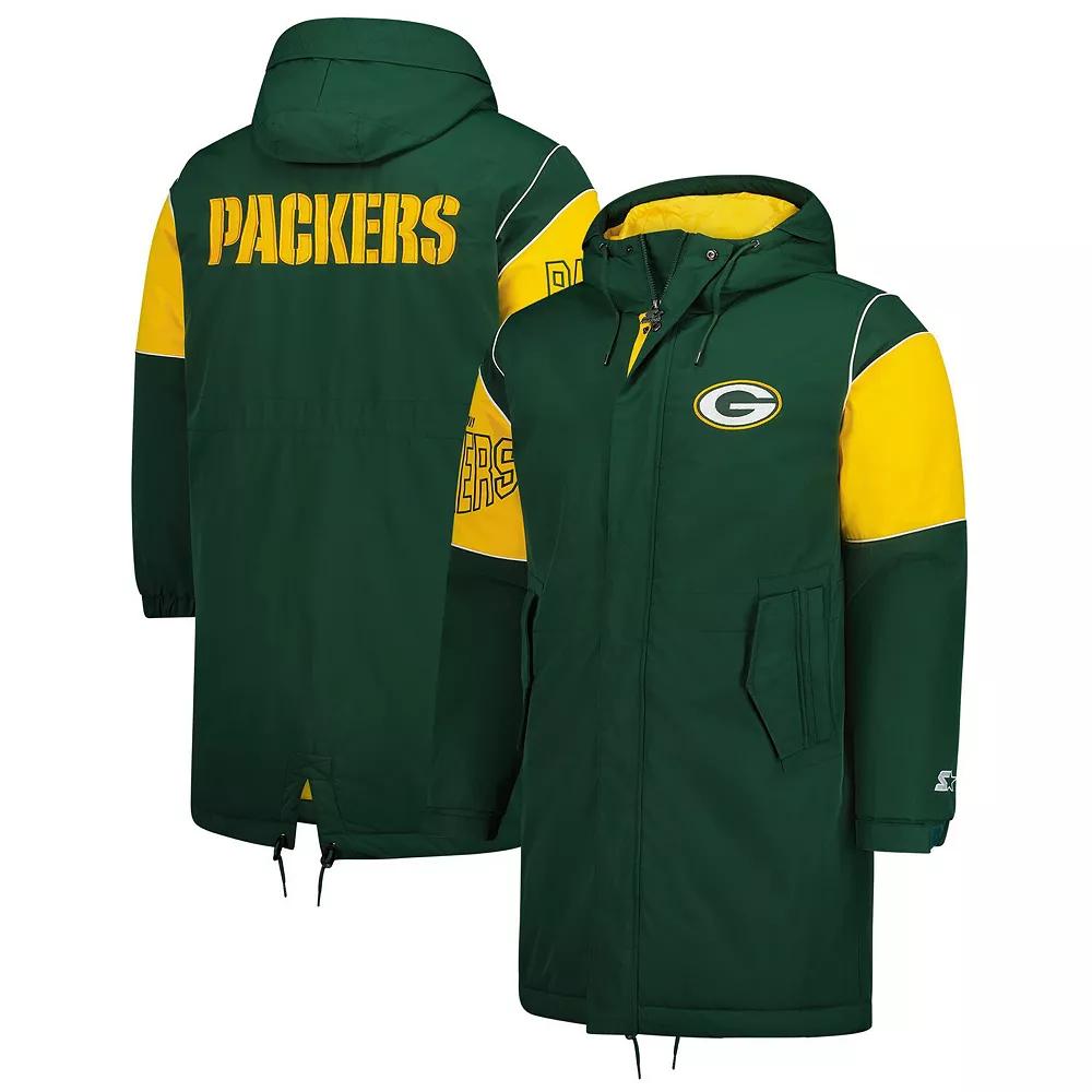 Men's Starter Green Green Bay Packers Dynasty Polyfill Stadium Full-Zip Jacket, Size: Large Product Image