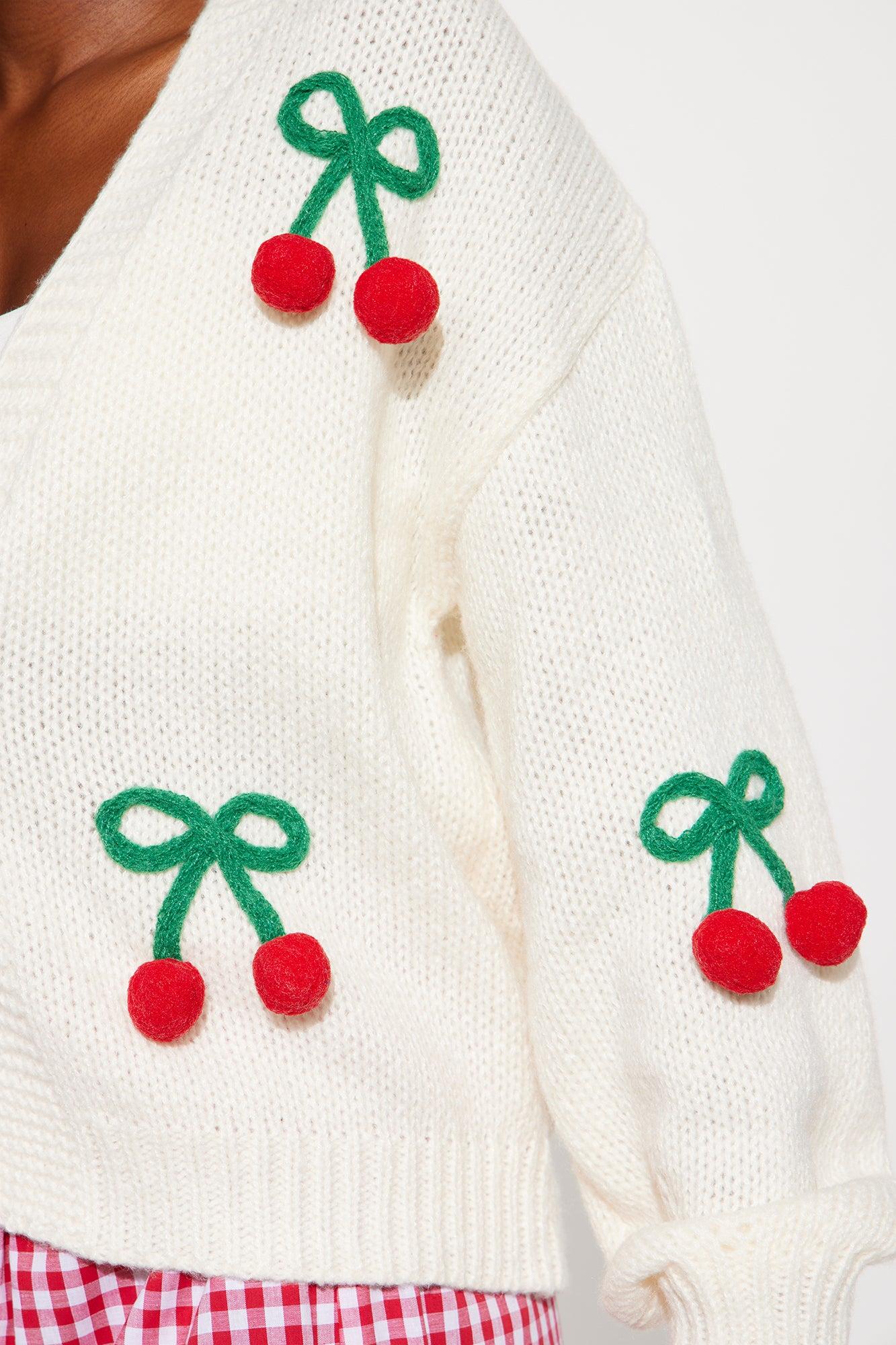 Juicy And Sweet Cherry Cardigan - Red/combo Product Image