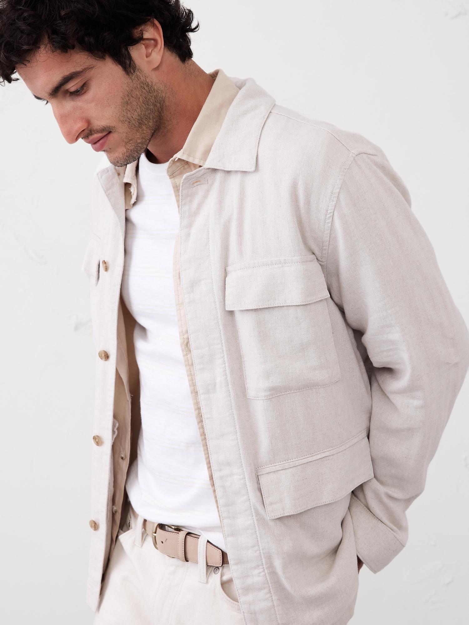 Linen-Blend Field Jacket Product Image