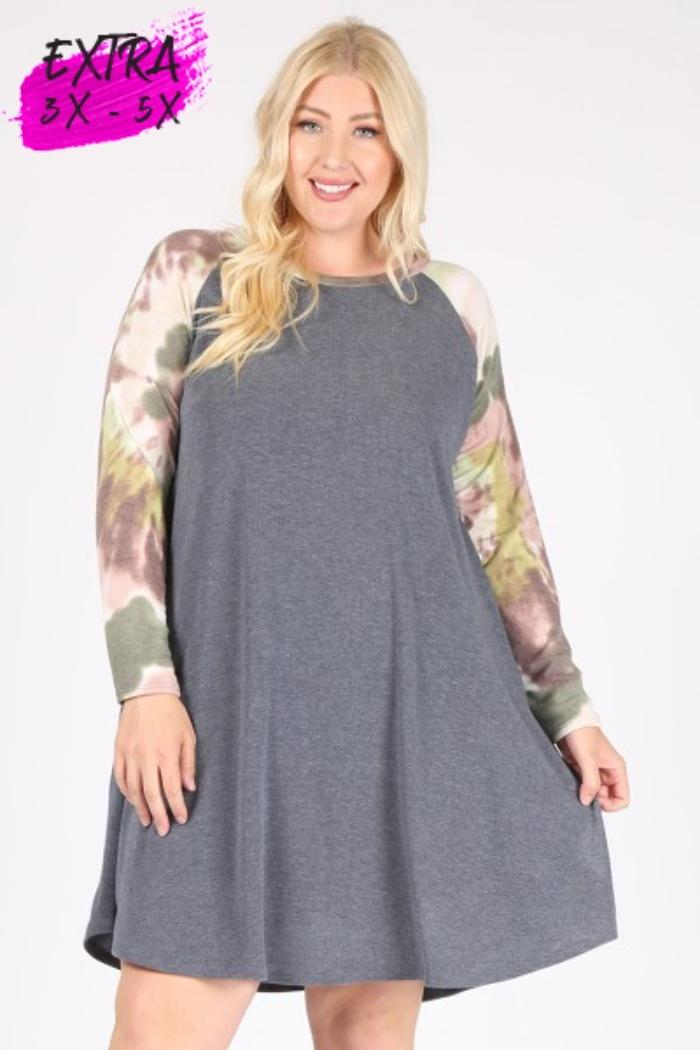 Tie Dye Sleeve Dress Product Image