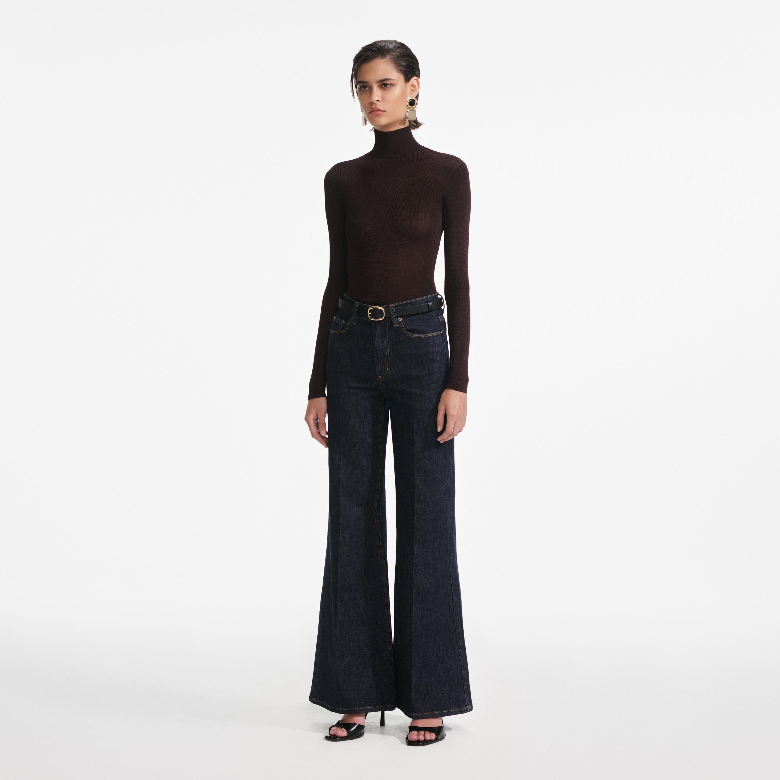 Brown Viscose Knit Top Product Image