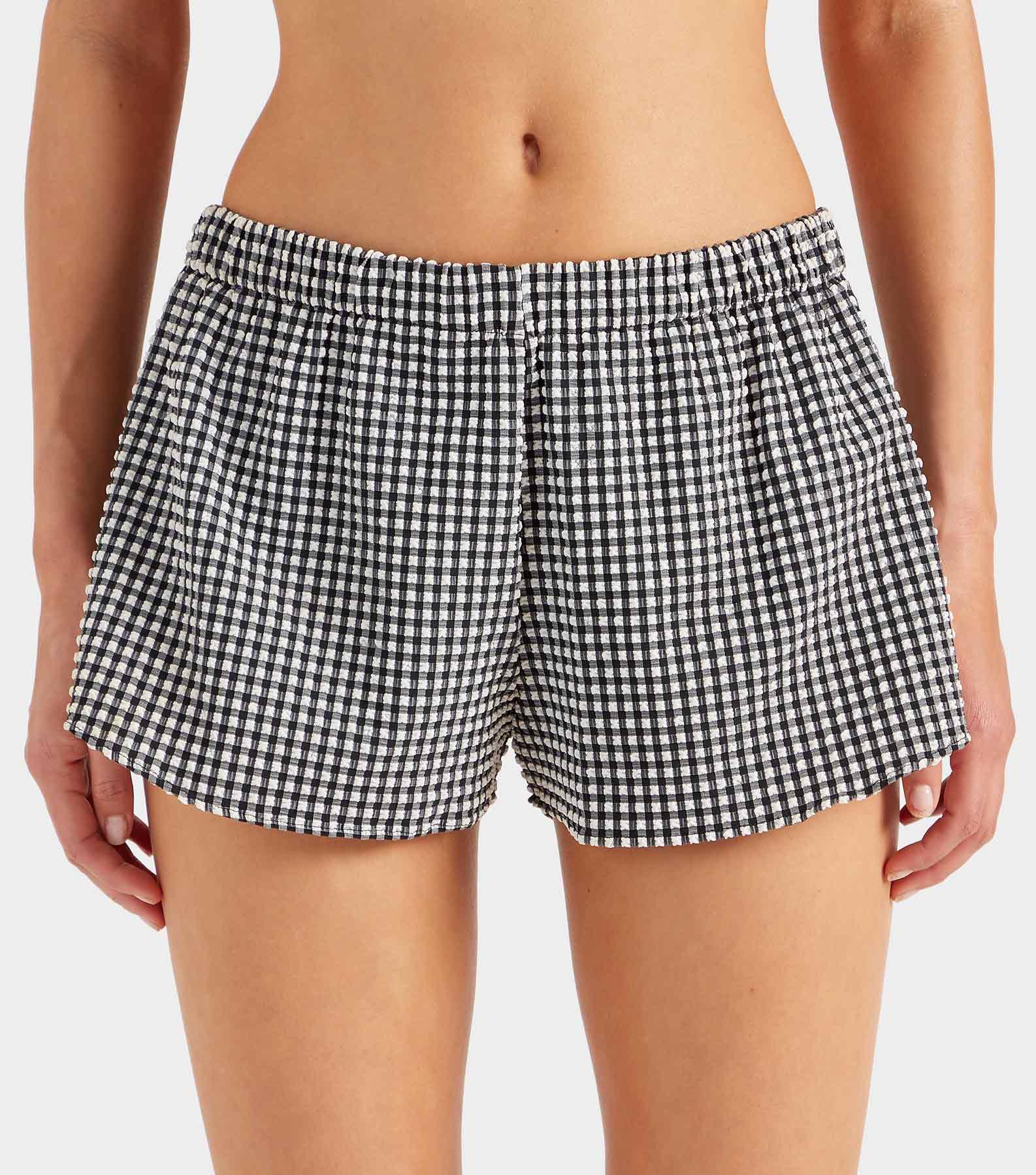 Gingham Seersucker Shorts - Black Gingham Product Image