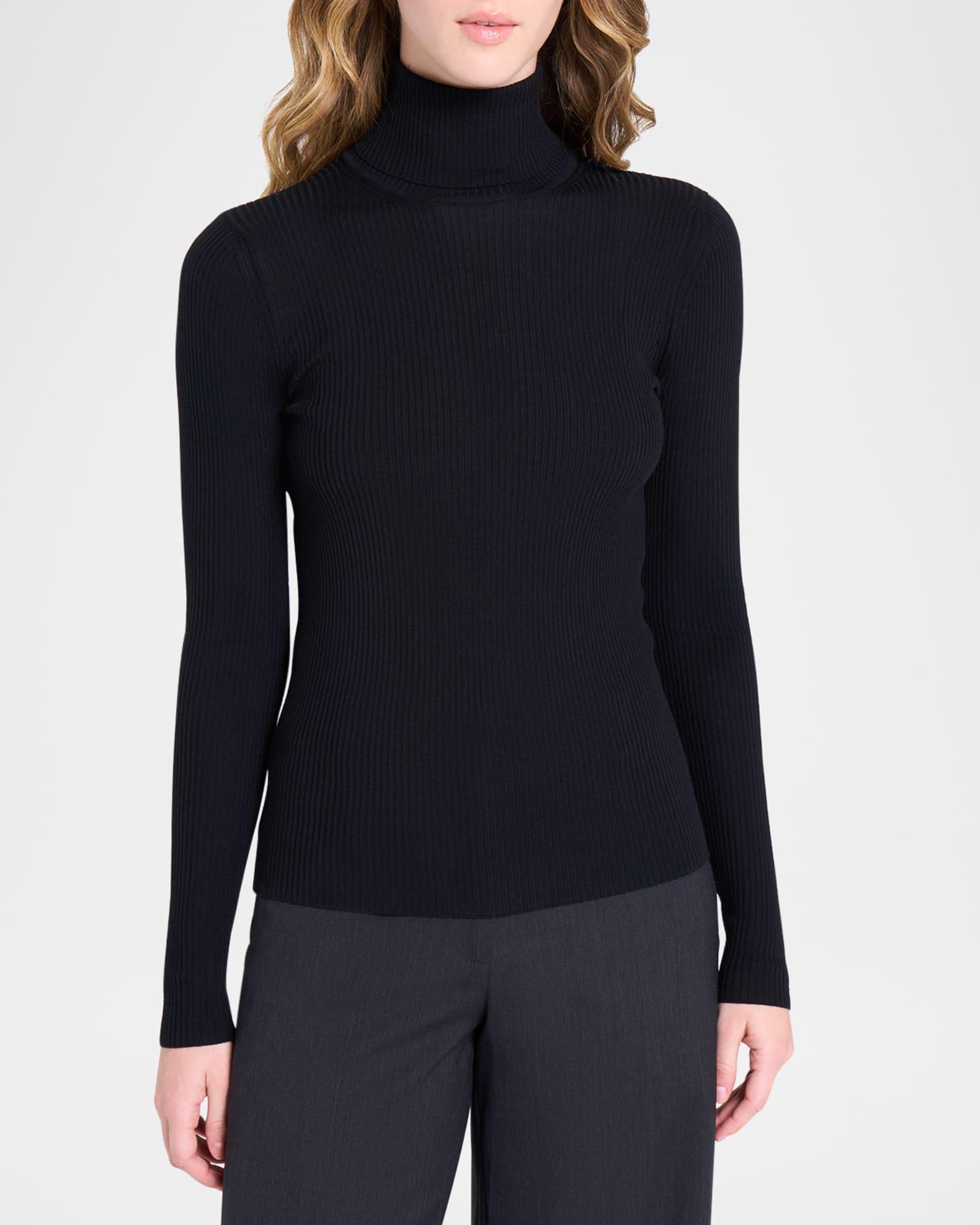 Rib-Knit Wool Turtleneck Sweater Product Image
