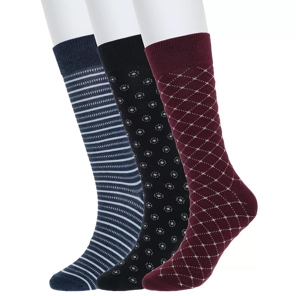 Men's Sonoma Goods For Life® 3-pack Patterned Dress Socks, Red Geo Product Image