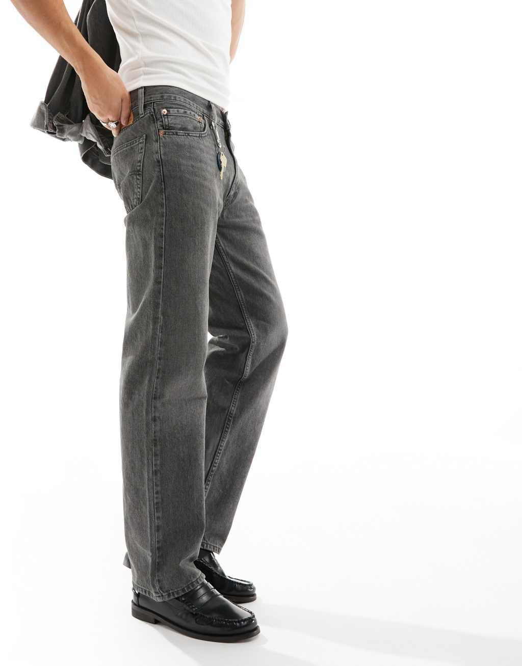 Levi's 555 '96 relaxed straight fit jeans in dark gray wash Product Image