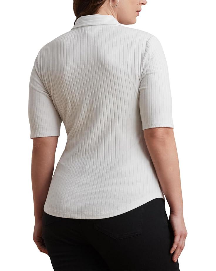 Plus Size Stretch Jersey Surplice Top Product Image