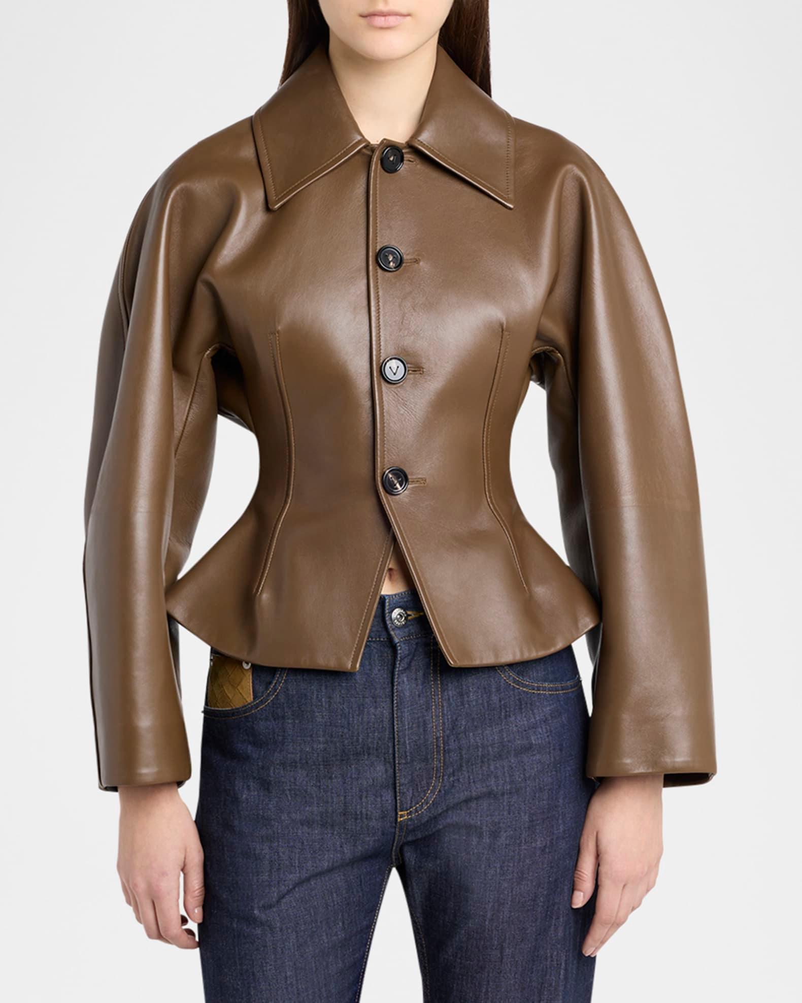 Soft Nappa Leather Waister Shirt Jacket Product Image