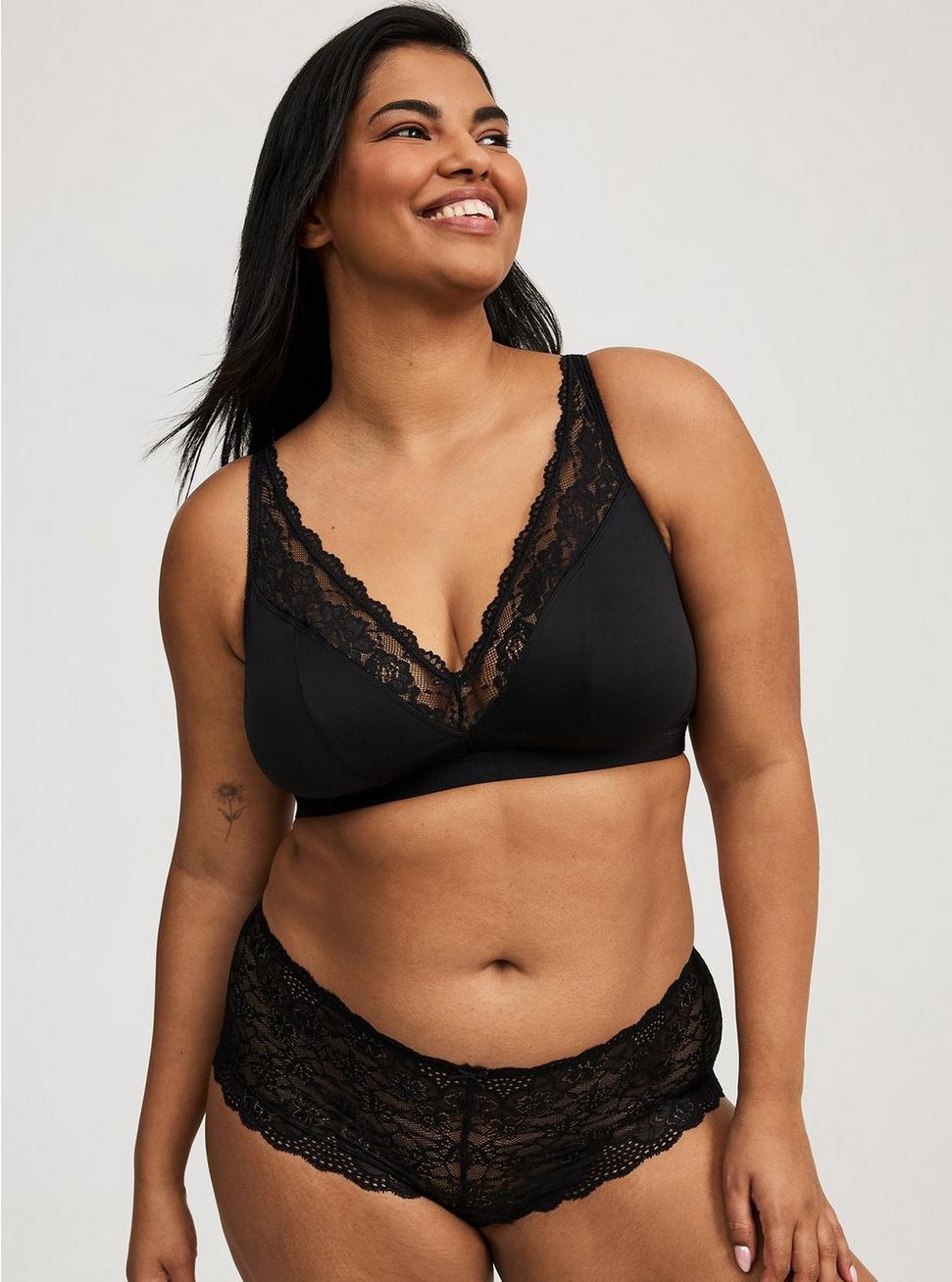 Lightly Lined Microfiber Plunge Bralette Product Image