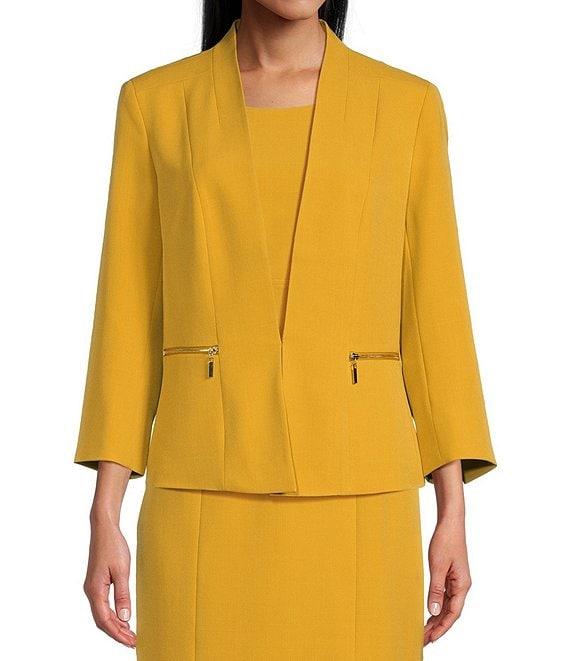 Kasper Stretch Crepe Zip Pocket Coordinating Cardigan Jacket Product Image