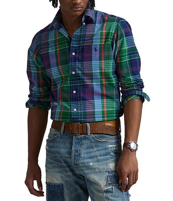 Polo Ralph Lauren Classic Fit Performance Stretch Large Plaid Madras Long Sleeve Woven Shirt Product Image