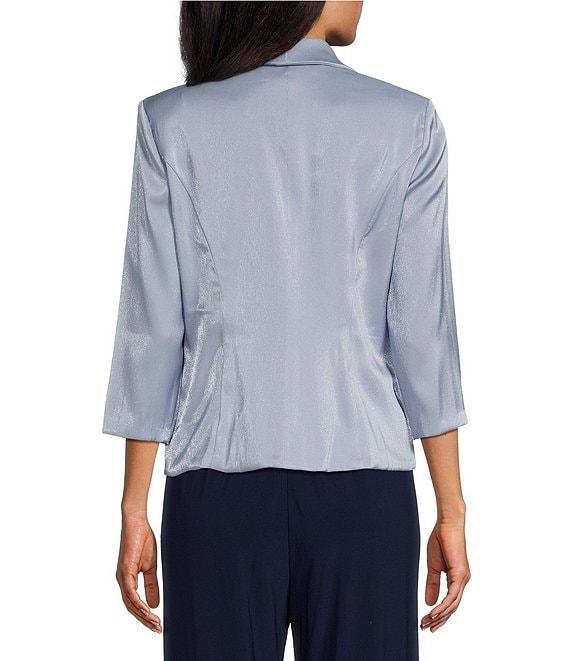 Alex Evenings 3/4 Sleeve Collar Neck Shimmer Satin Blouse Product Image