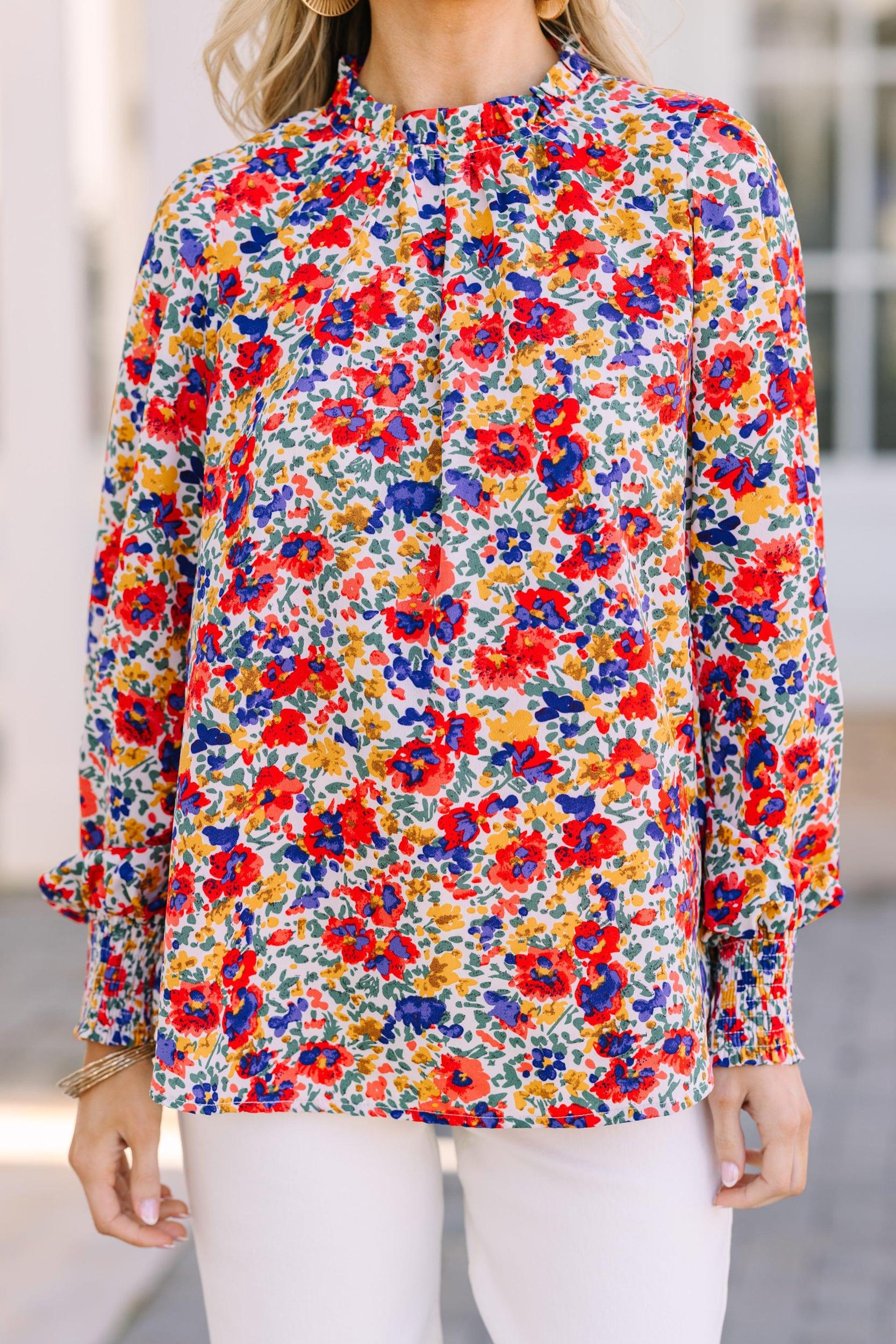 Can't Change White Floral Blouse Female Product Image
