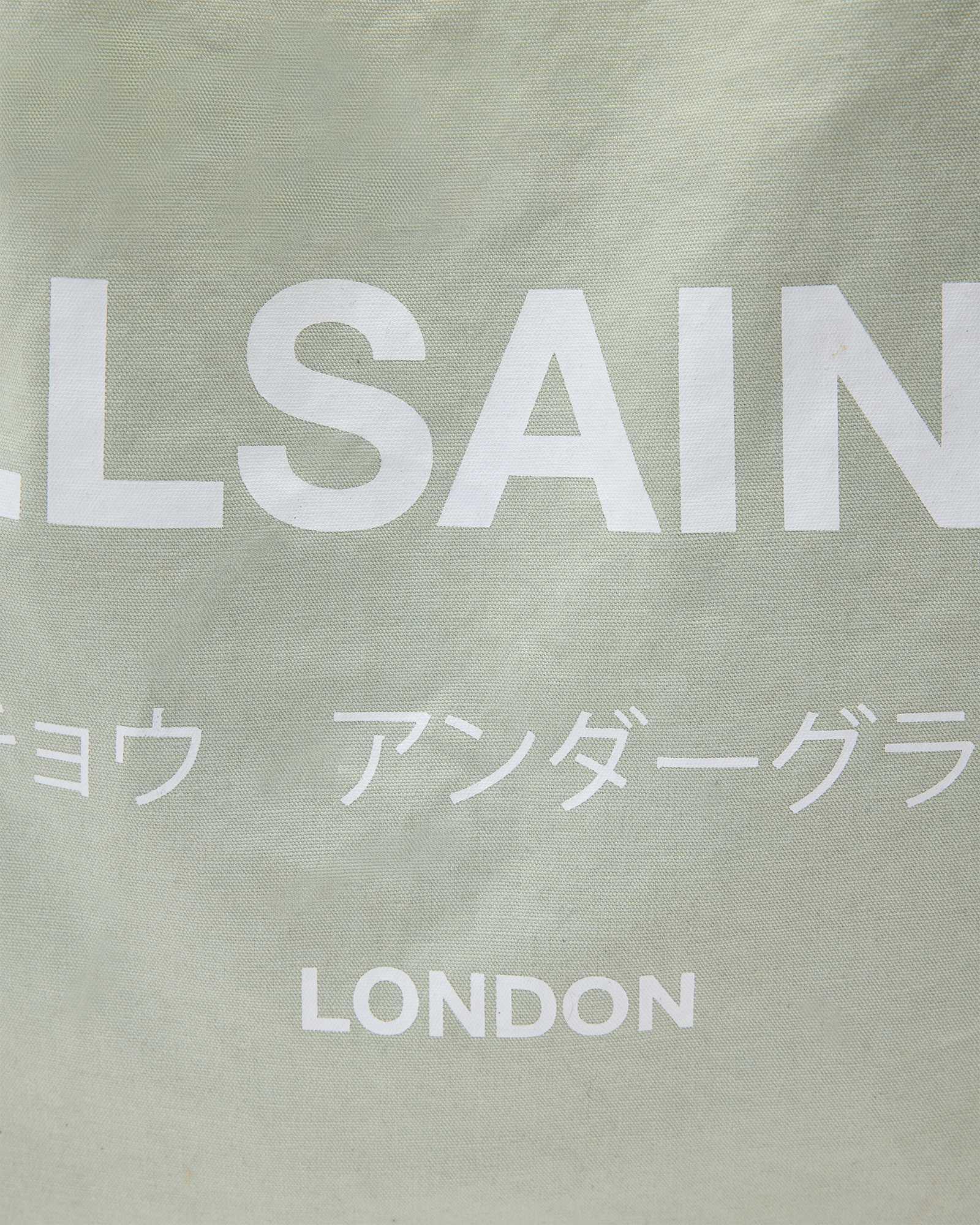Underground Logo Printed Tote Bag POWDERED GREEN | ALLSAINTS US Product Image
