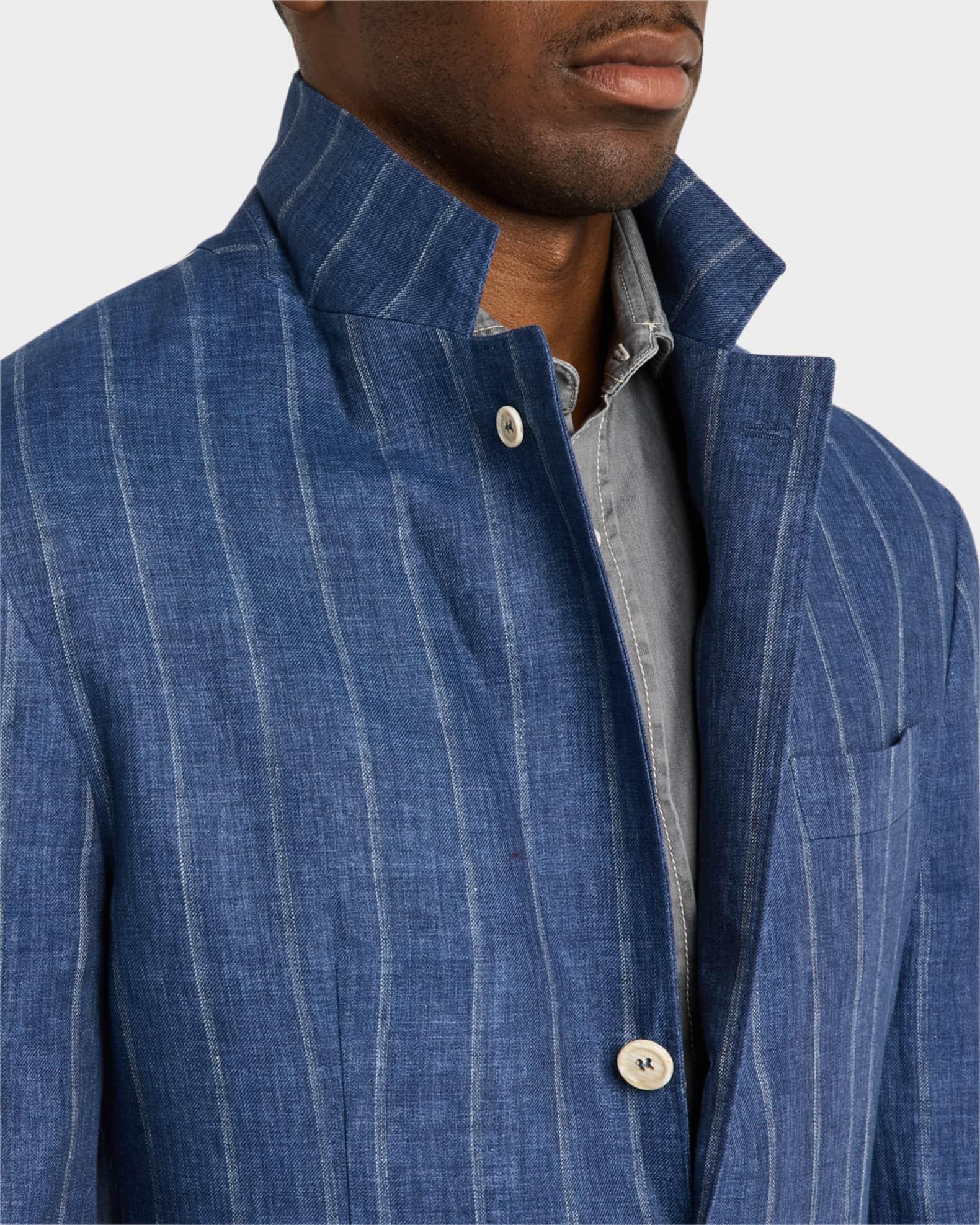 Men's Linen Pinstripe Single-Breasted Sport Coat Product Image