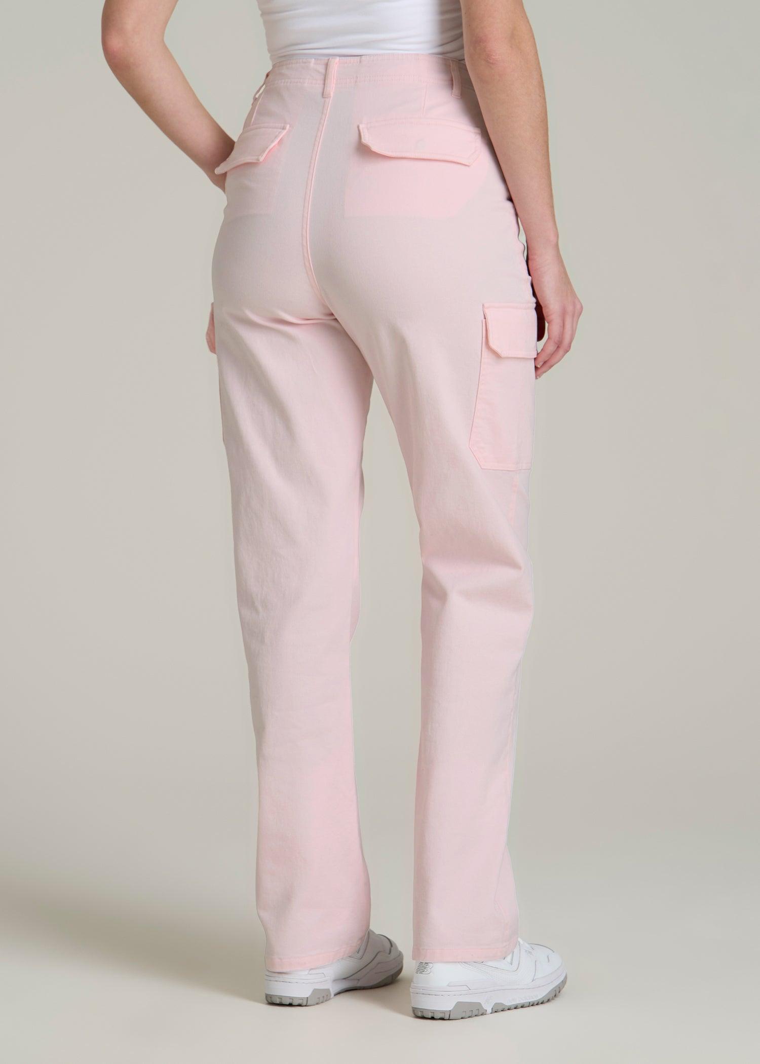 Straight Leg Cargo Chino Pants for Tall Women in Barely Pink Female Product Image