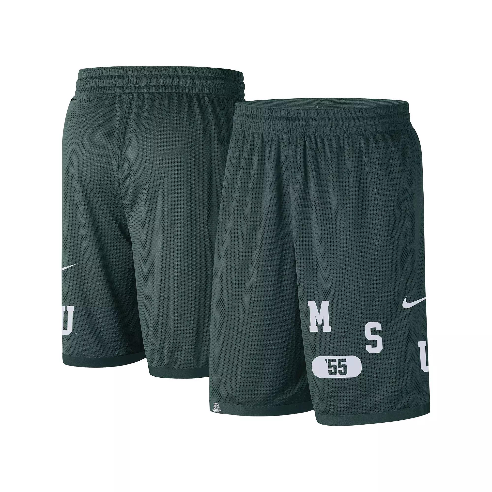 Men's Nike Green Michigan State Spartans Wordmark Performance Shorts, Size: Small Product Image