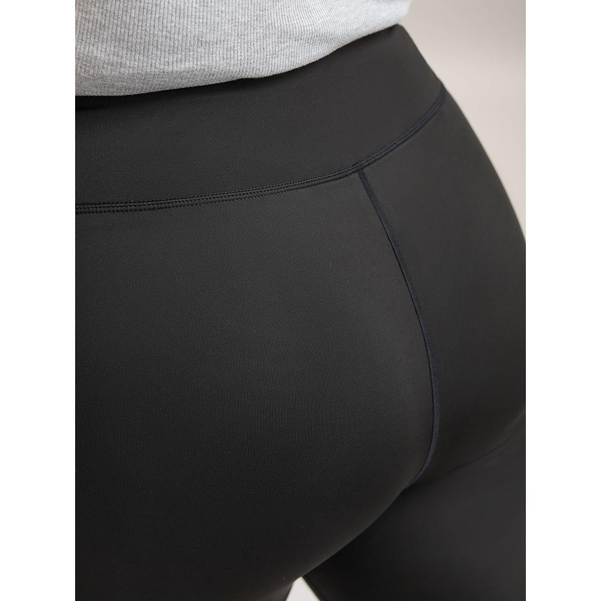 Plus Size Wide Waistband Yoga Stretch Tight Pants Women Black High stretch Bootcut Mid Rise Everyday-Casual Leggings BloomChic 18-20/2X Product Image