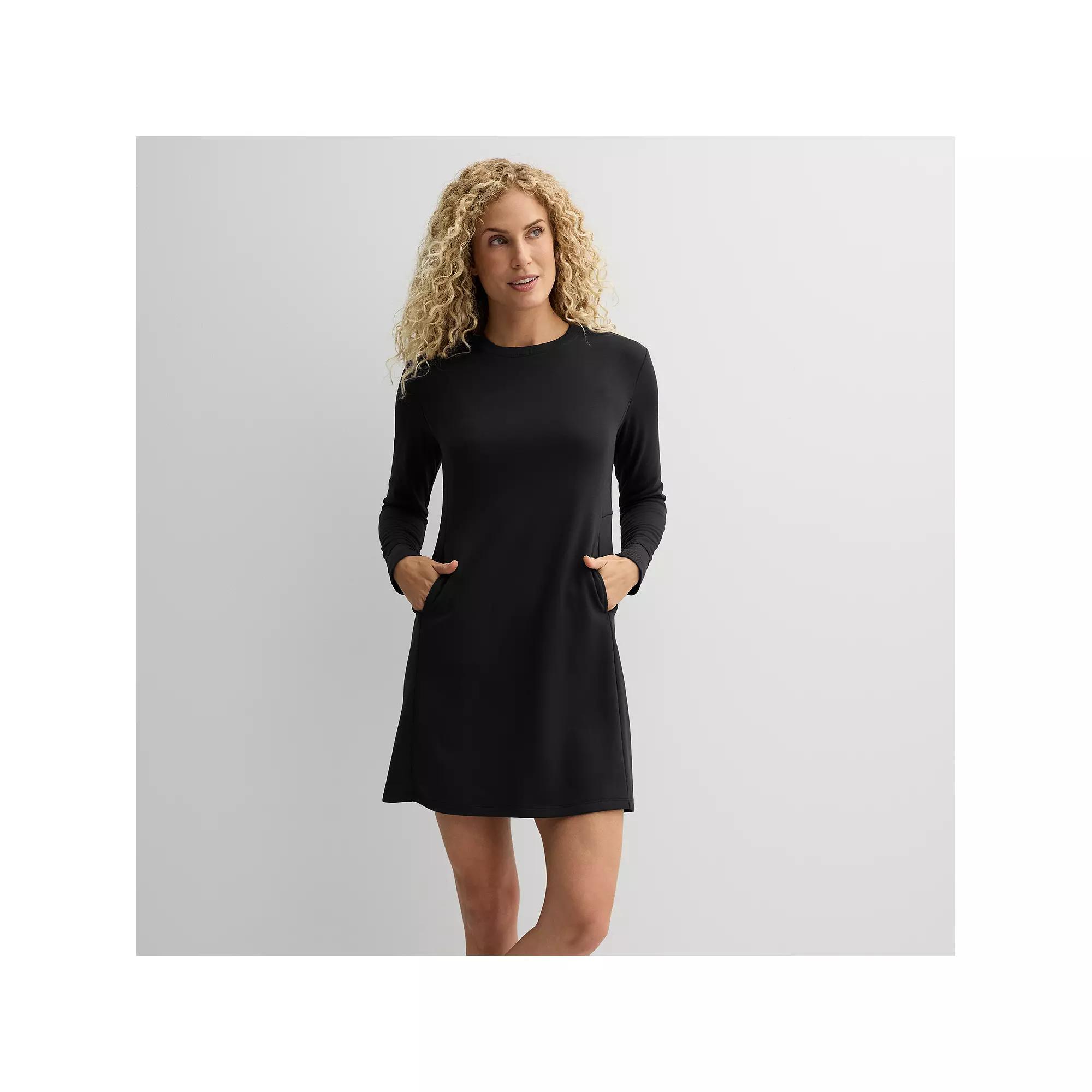 Women's Tek Gear® Long Sleeve Easy Dress, Size: XXL, Mineral Black Product Image
