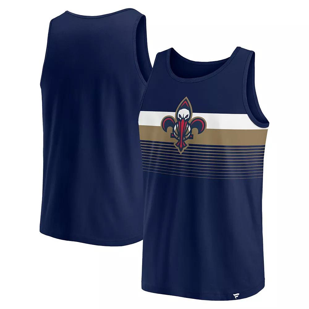 Men's Fanatics Branded Navy New Orleans Pelicans Wild Game Tank Top,  Product Image