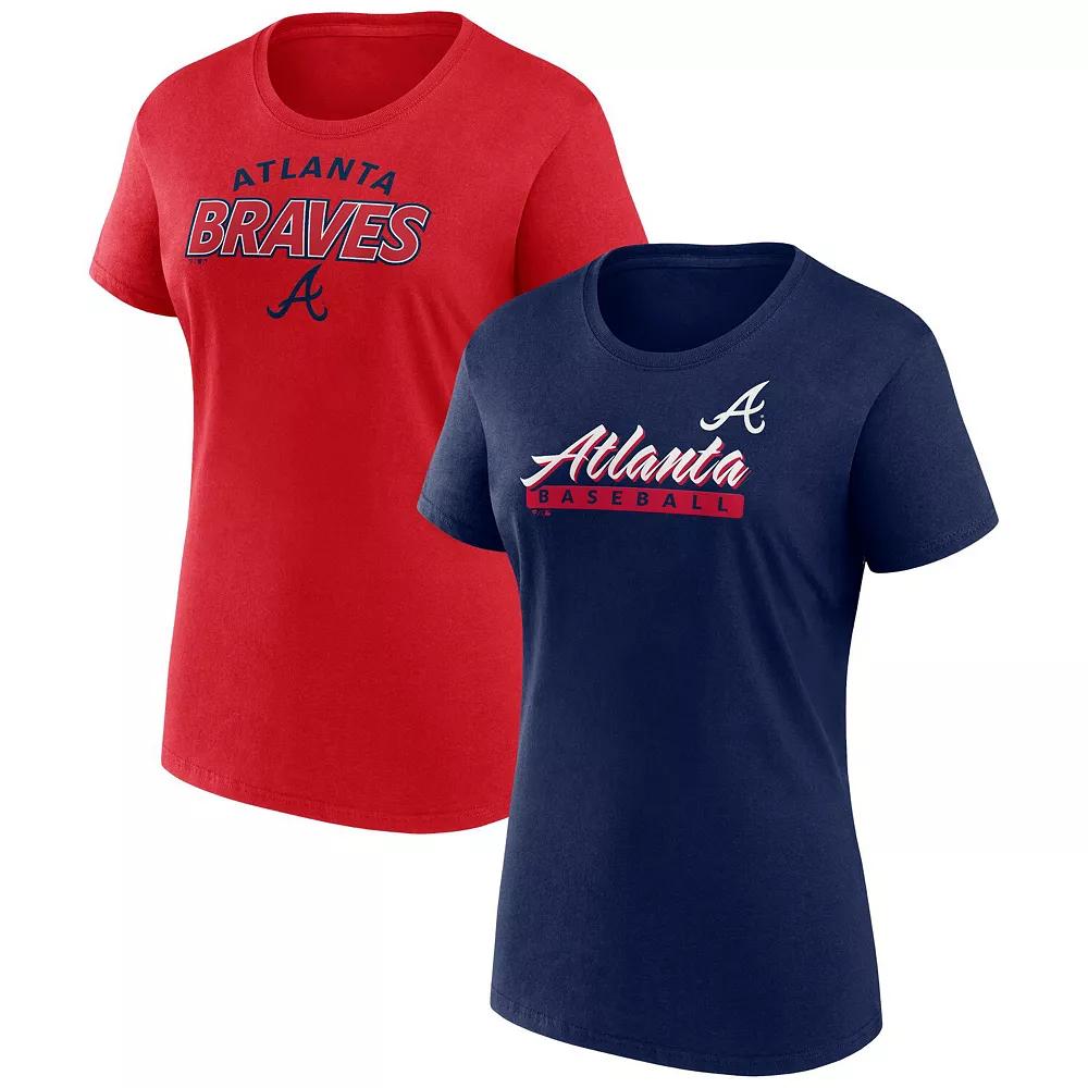 Women's Fanatics Branded Atlanta Braves Risk T-Shirt Combo Pack, Size: XS, Blue Product Image