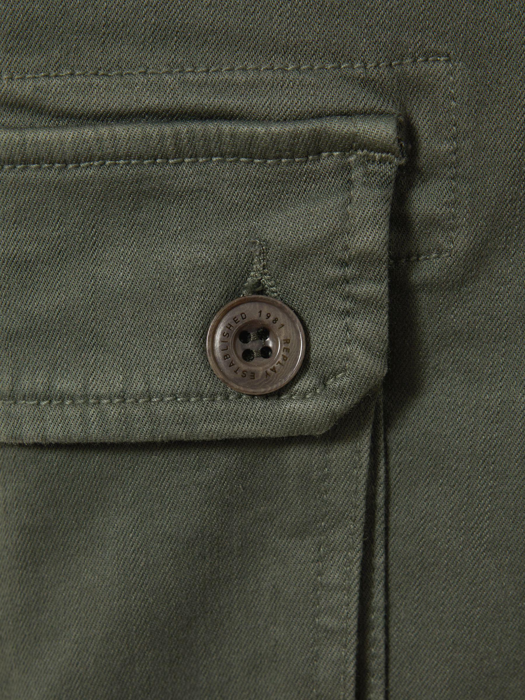 Slim Fit Cargo Trousers in Military Green Product Image