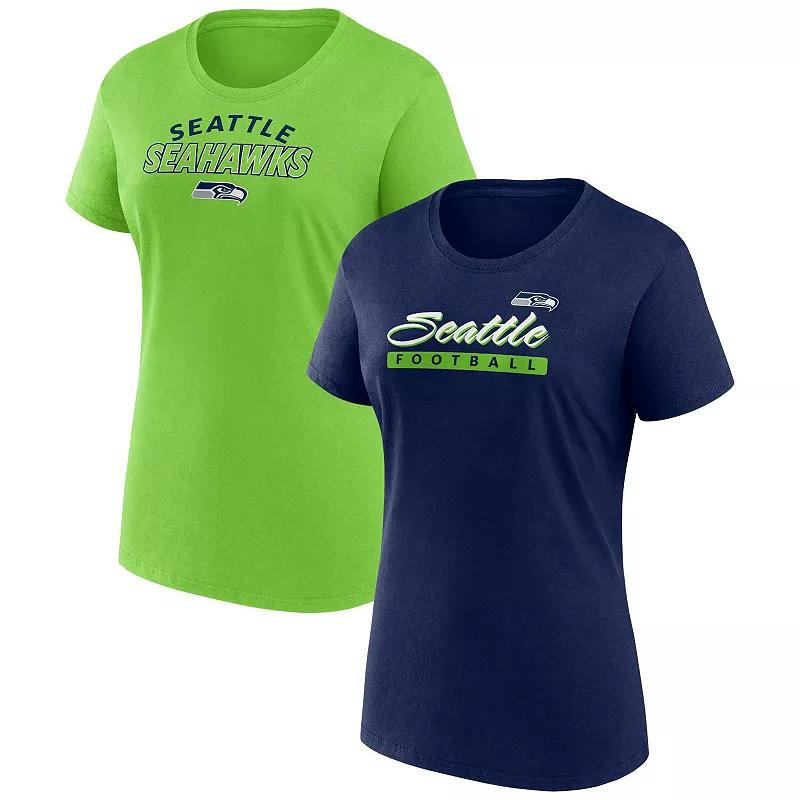 Women's Fanatics Seattle Seahawks Risk T-Shirt Combo Pack, Size: Medium, Blue Product Image