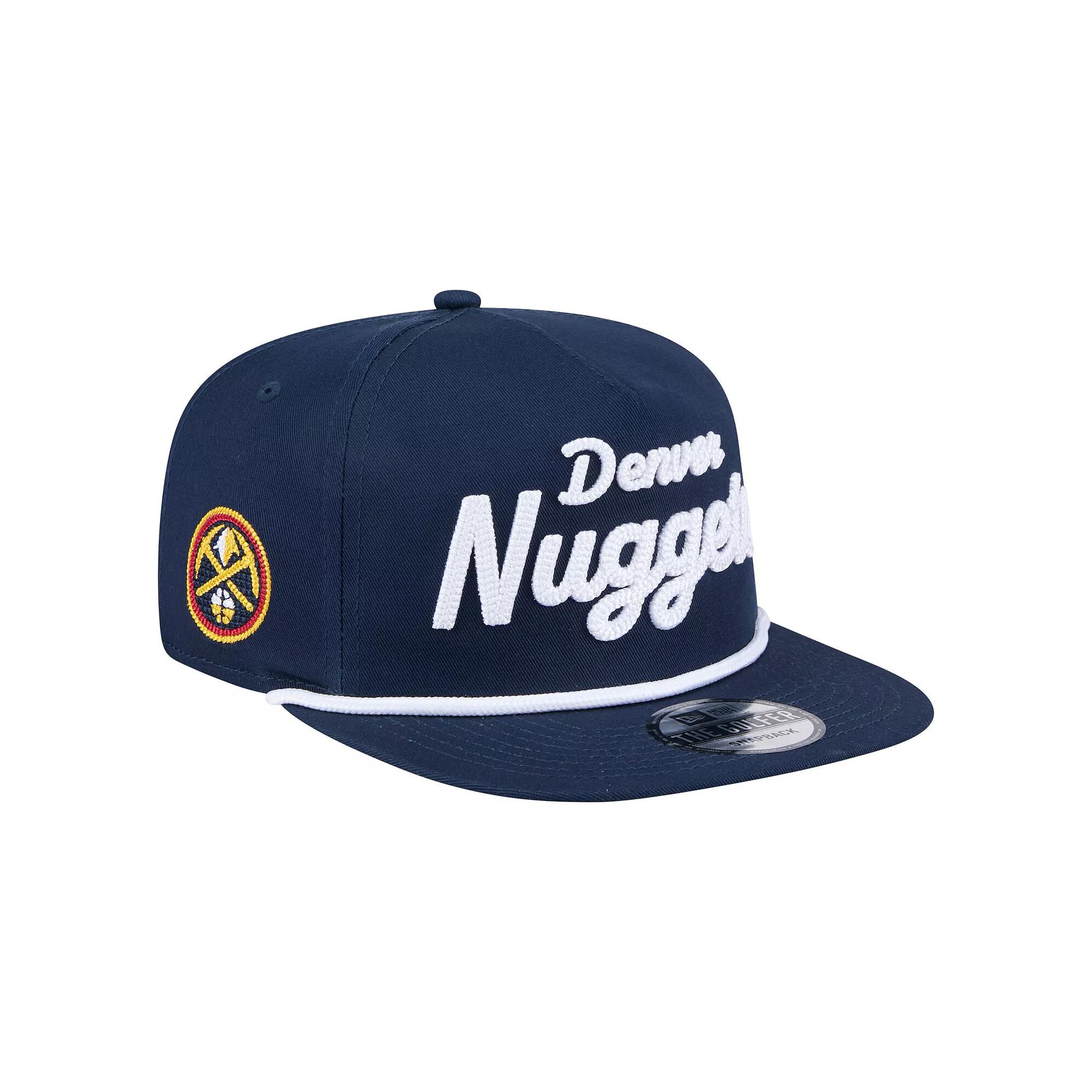 Men's New Era Navy Denver Nuggets Team Text Golfer Snapback Hat, Nug Blue Product Image