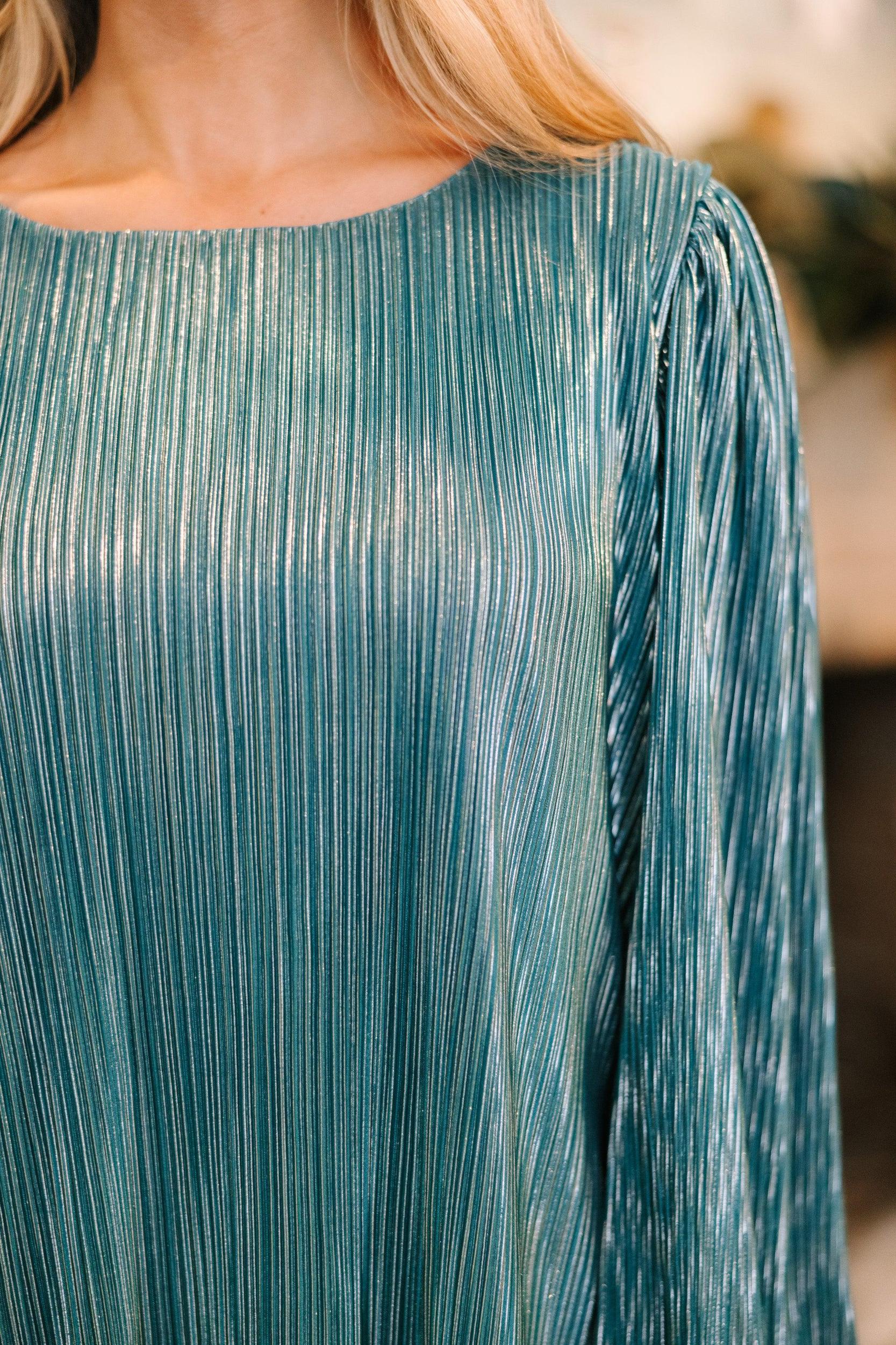 All I Have To Do Emerald Metallic Blouse Female Product Image