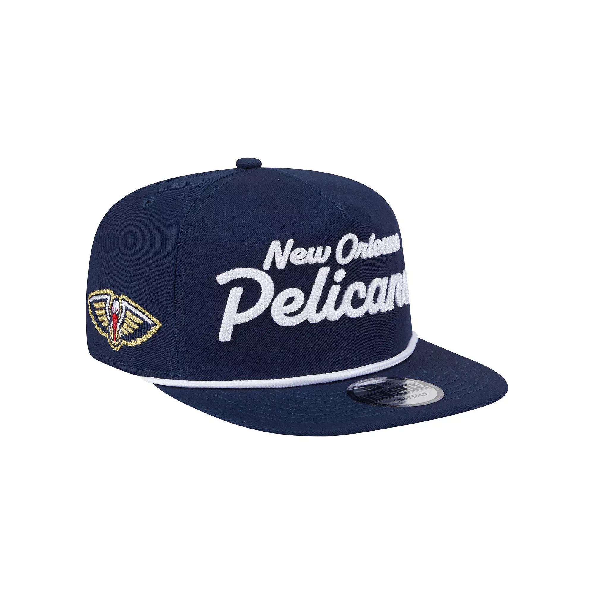 Men's New Era Navy New Orleans Pelicans Team Text Golfer Snapback Hat, Blue Product Image