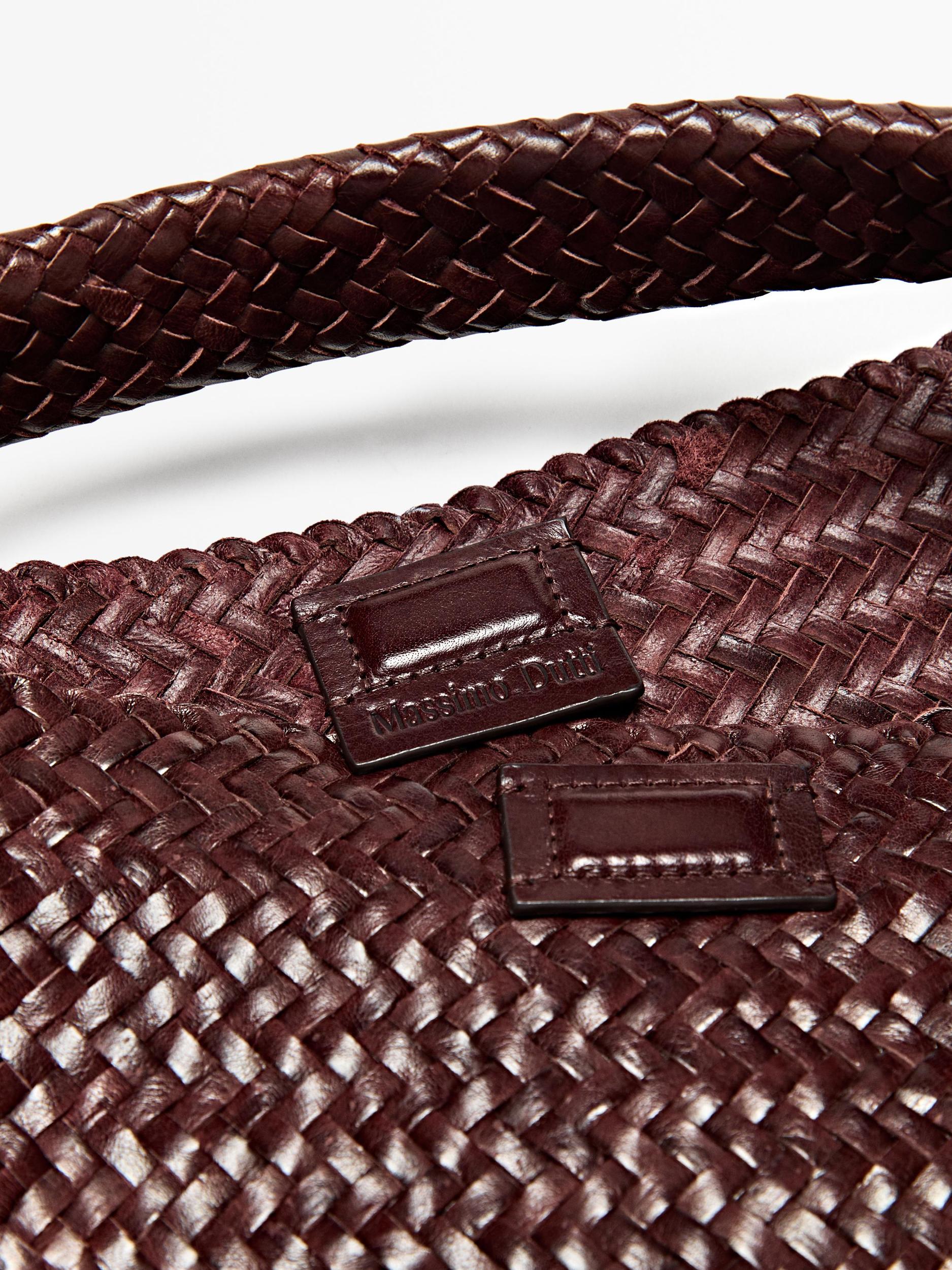 Braided nappa leather shopper bag Product Image