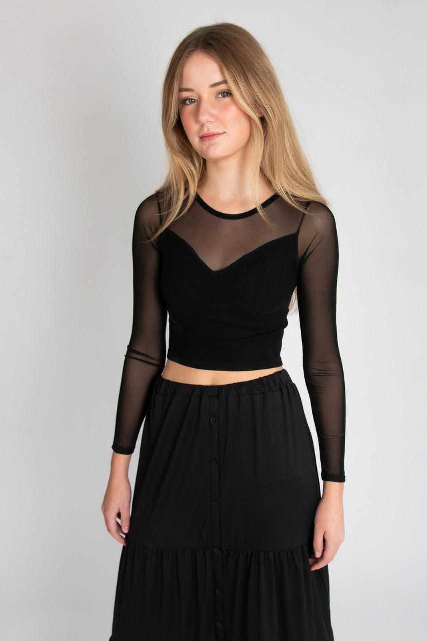 Illusion Mesh Seamless Top Product Image