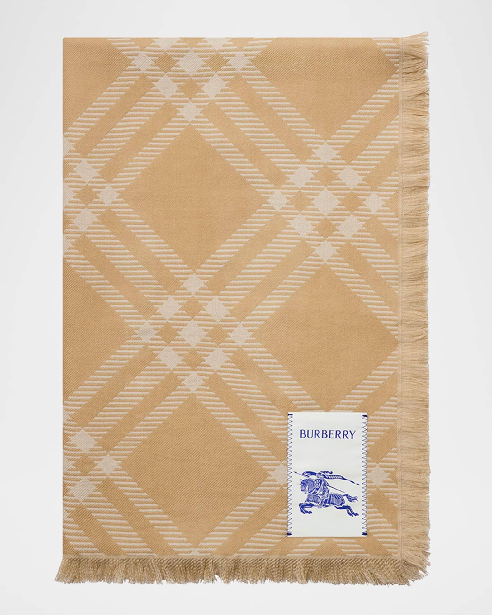 Wool & Silk Check EKD Scarf Product Image