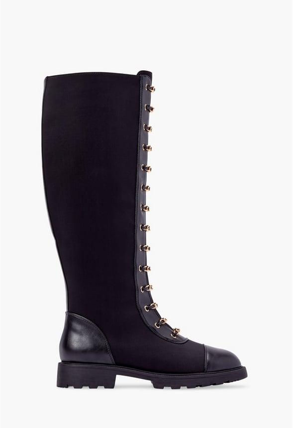 JustFab Margaux Platform Loafer Pump Womens Black/ White Size 8.5 Product Image