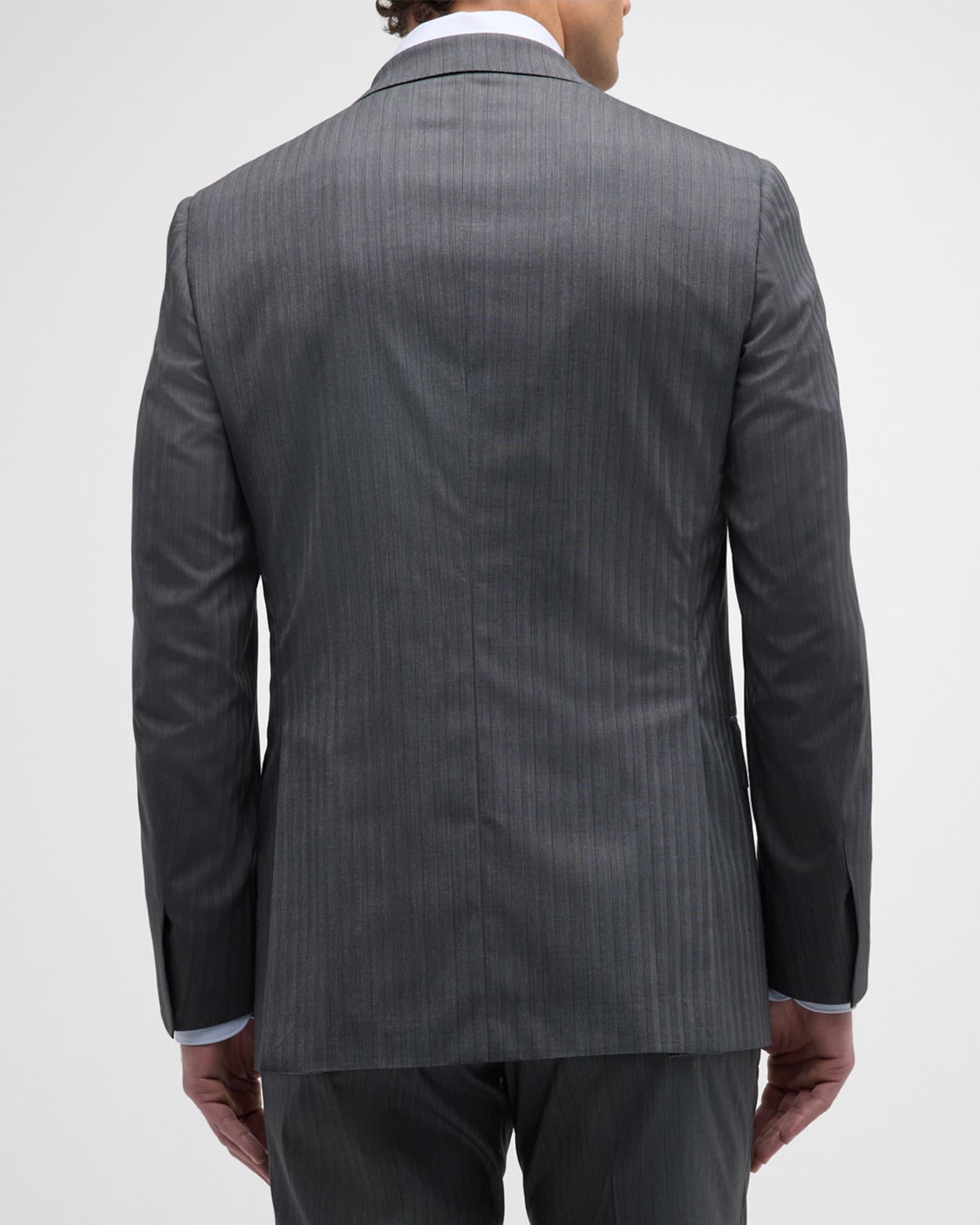 Men's Tonal Striped Wool Suit Product Image