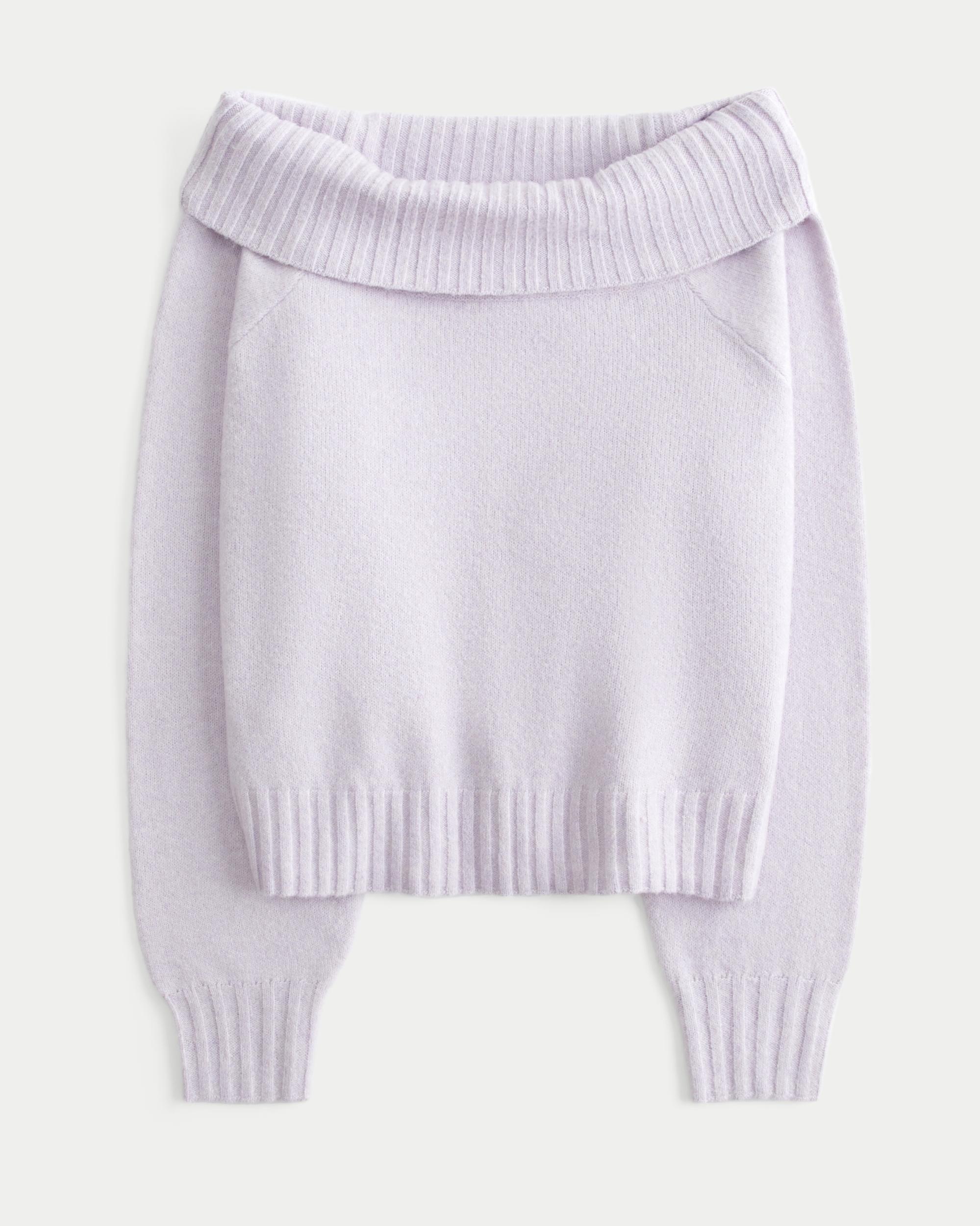 Hollister Comfy Cloud Foldover Off-the-Shoulder Sweater Product Image