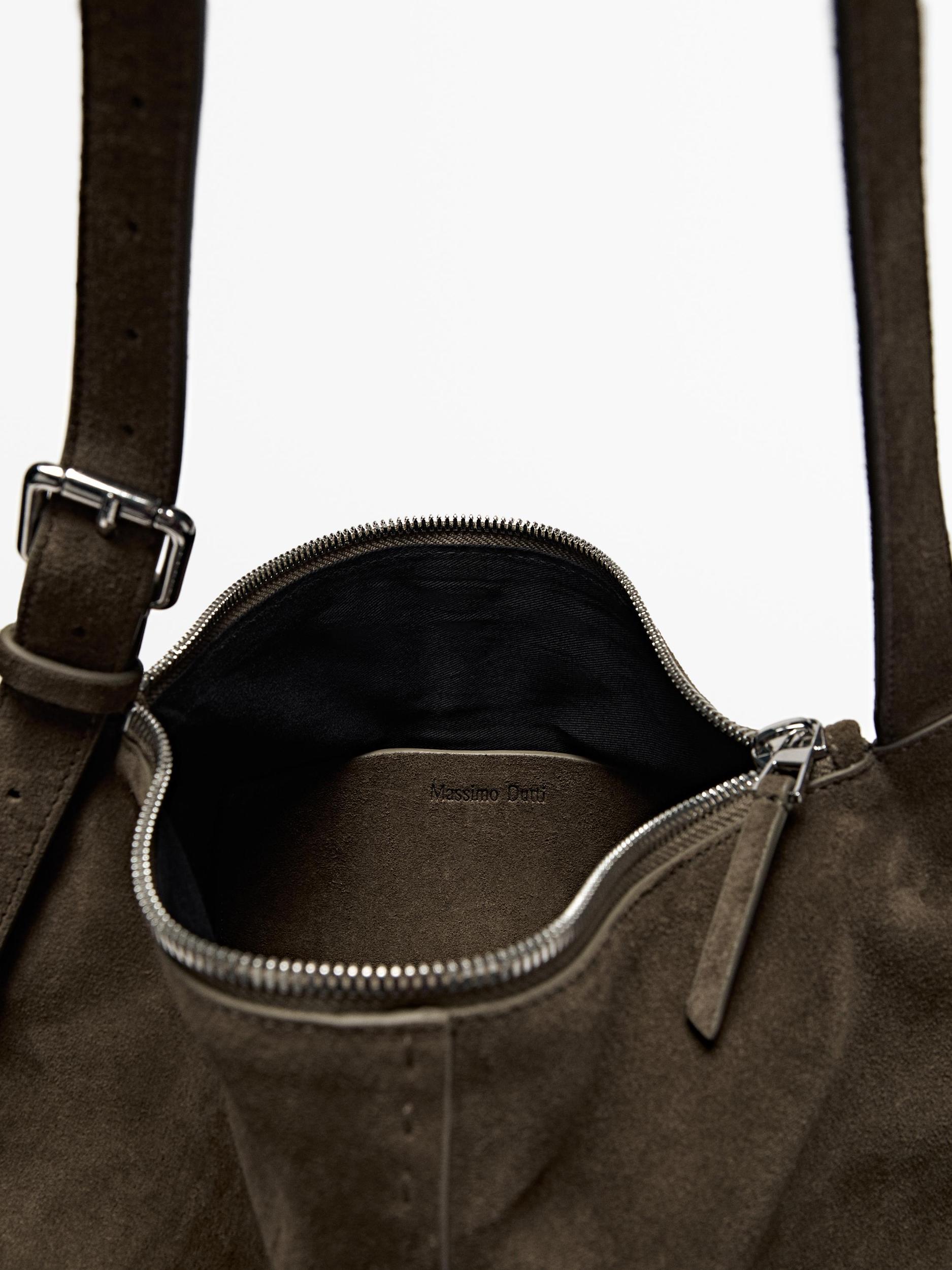 Split suede leather crossbody bag Product Image