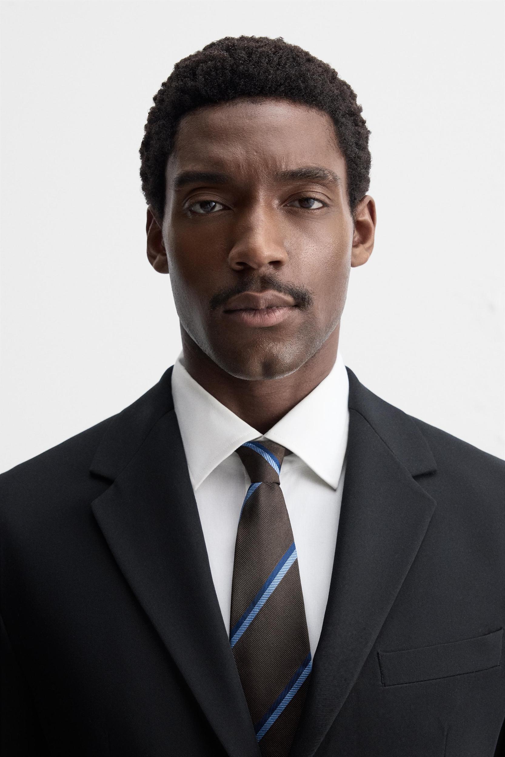 100% SILK STRIPED TIE Product Image