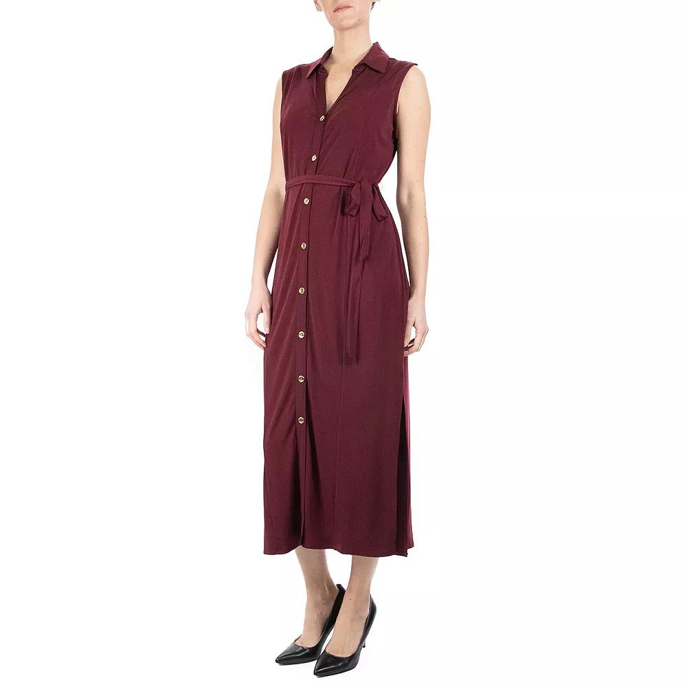 Women's Nina Leonard Maxi Shirtdress,  Product Image