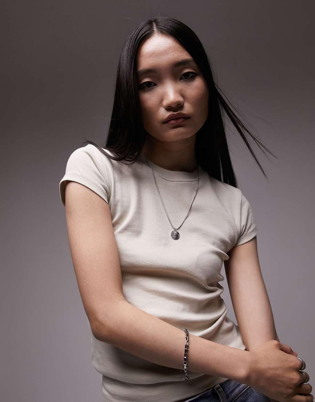 Topshop everyday tee in stone  Product Image