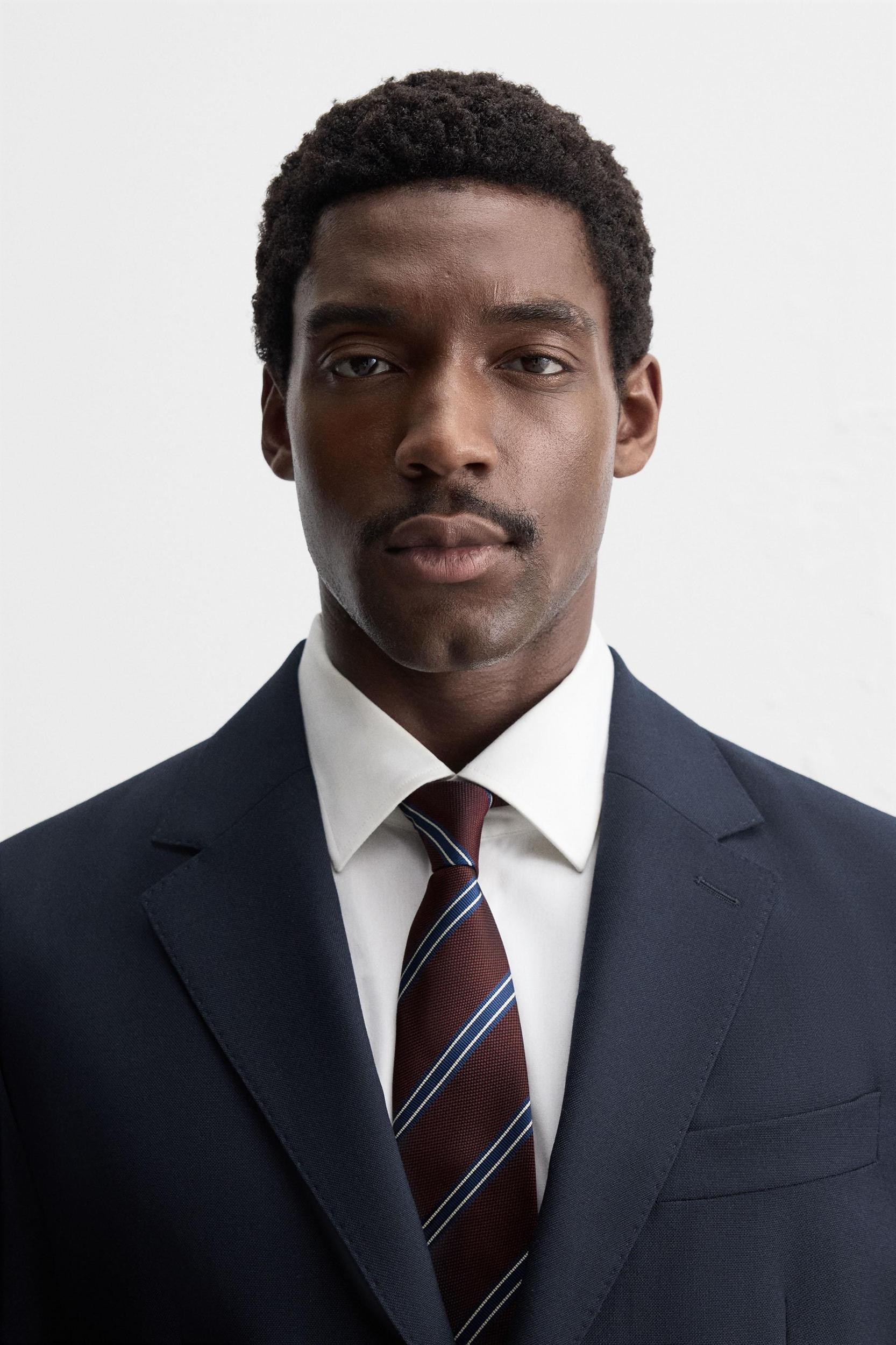 100% SILK STRIPED TIE Product Image