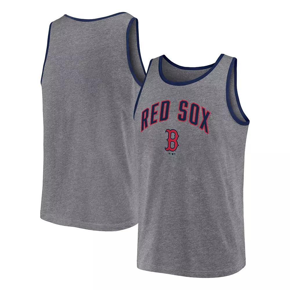 Men's Profile Heather Charcoal Boston Red Sox Big & Tall Arch Over Logo Tank Top, Size: 4XB Product Image
