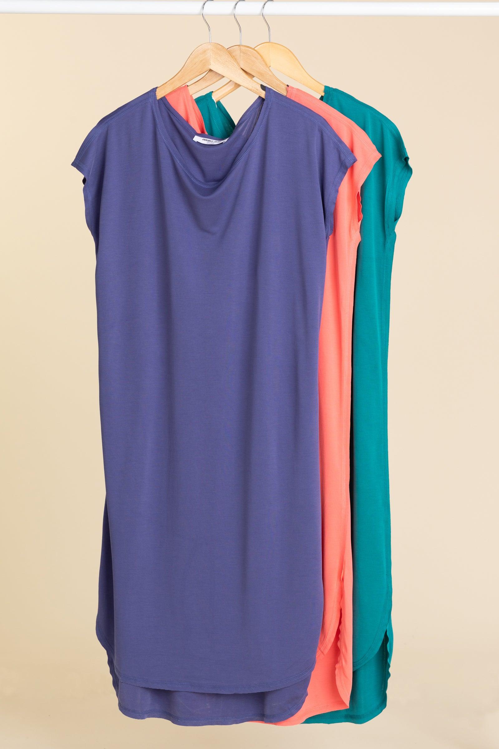 Tee Shirt Soft Knit High Low Round Hem Dress Product Image