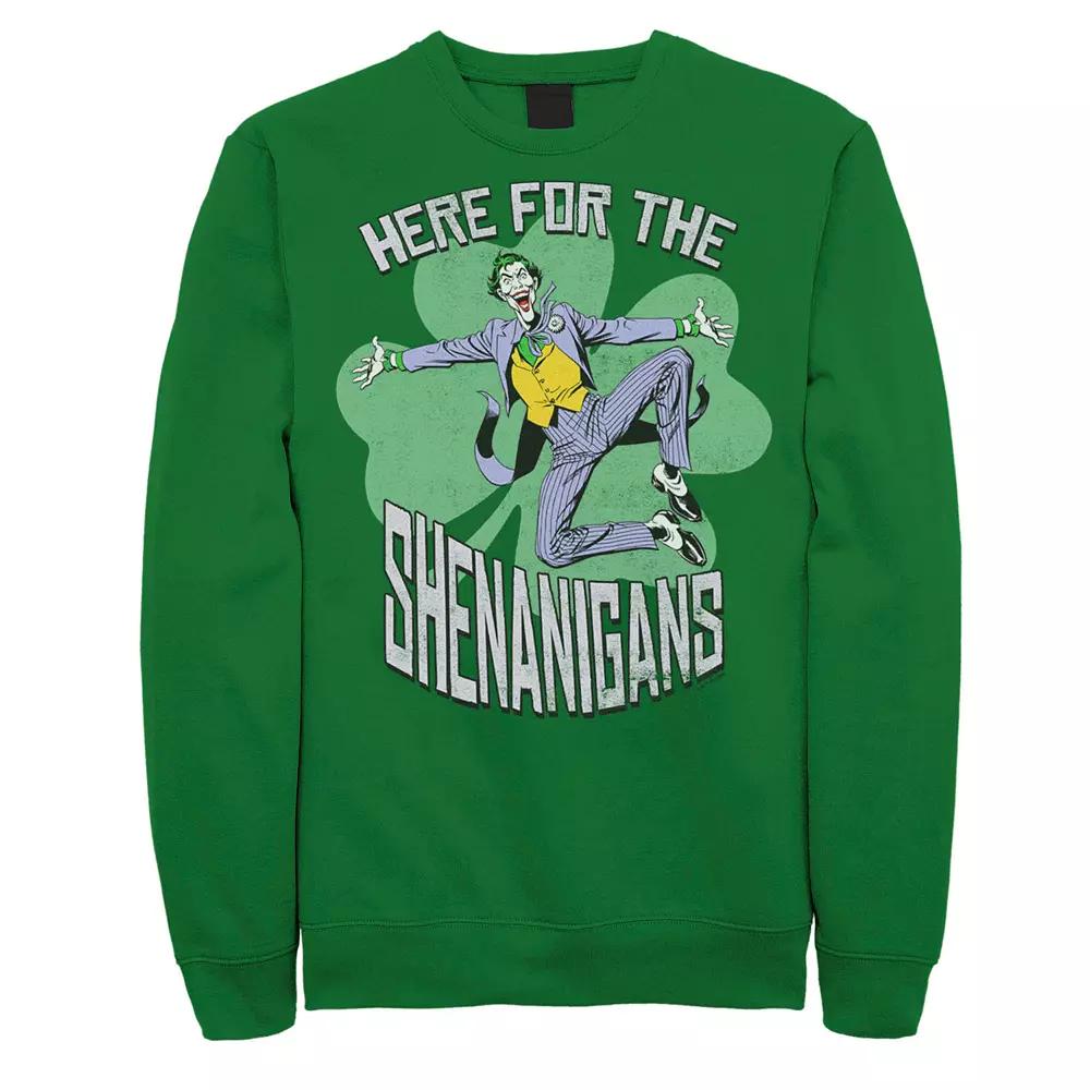 Men's DC Comics The Joker "Here For The Shenanigans" St. Patrick's Day Sweatshirt, Size: XXL, Kelly Product Image
